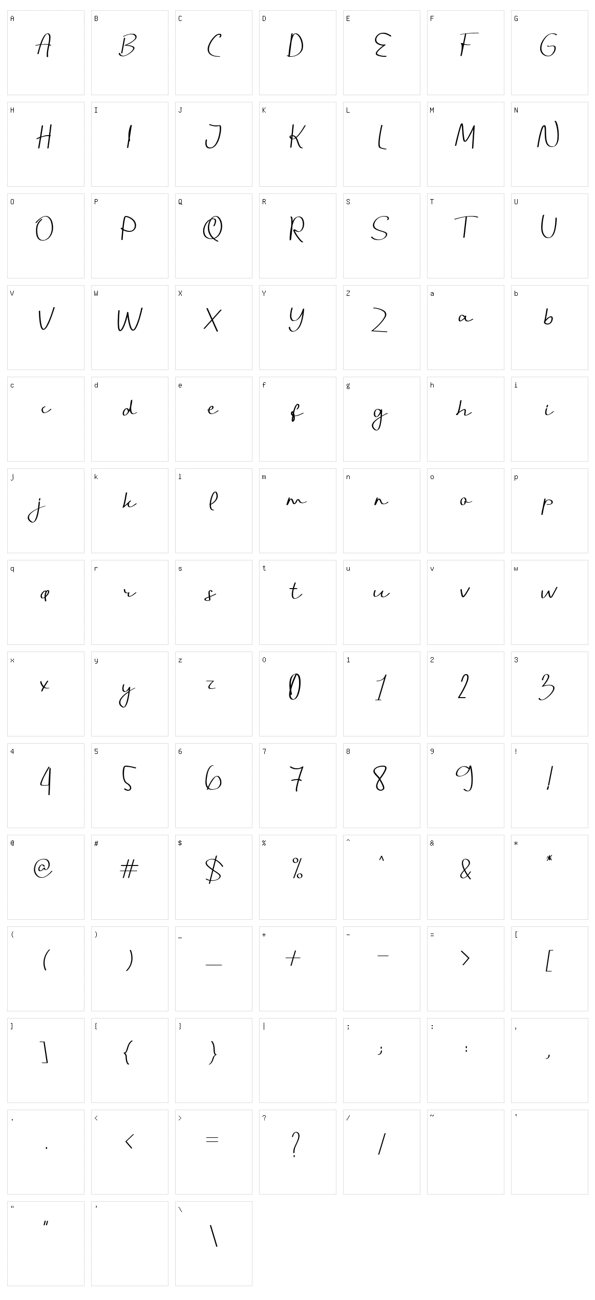 Handani Character Set
