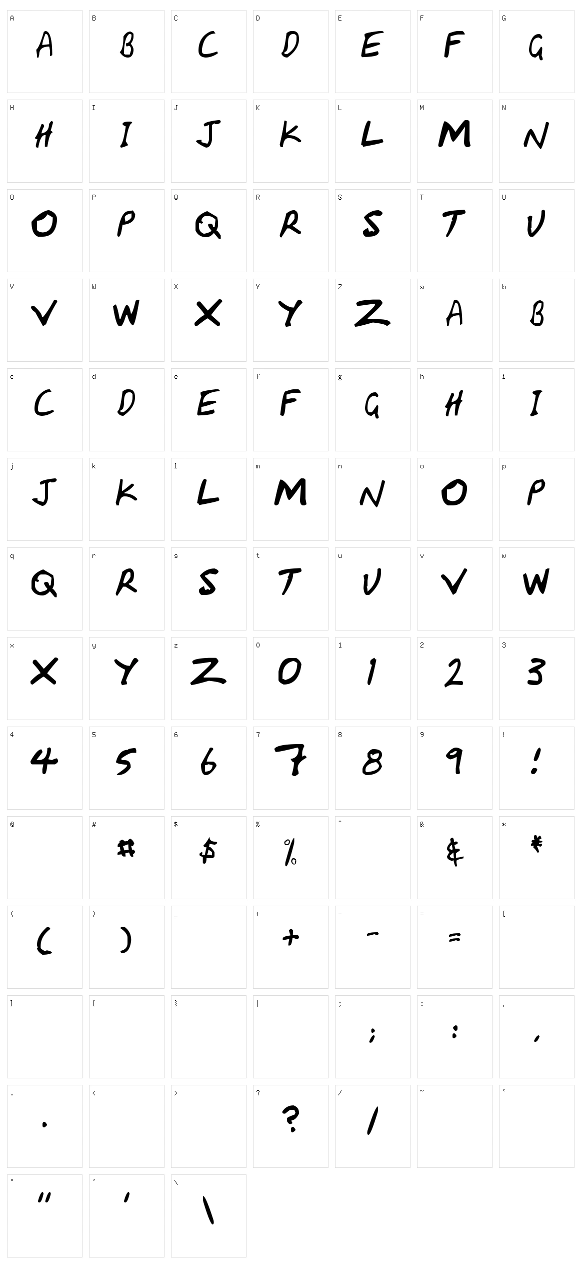 HandCapzz Character Set