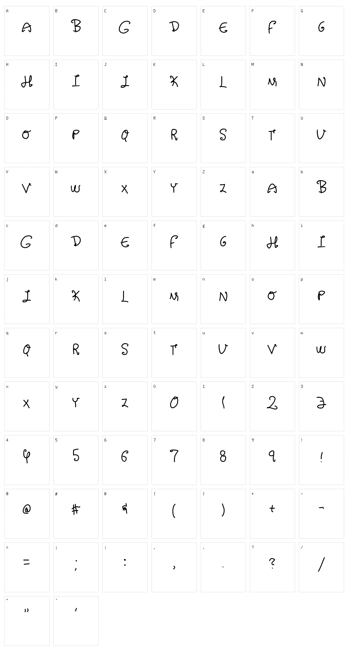 Handlebars Character Set