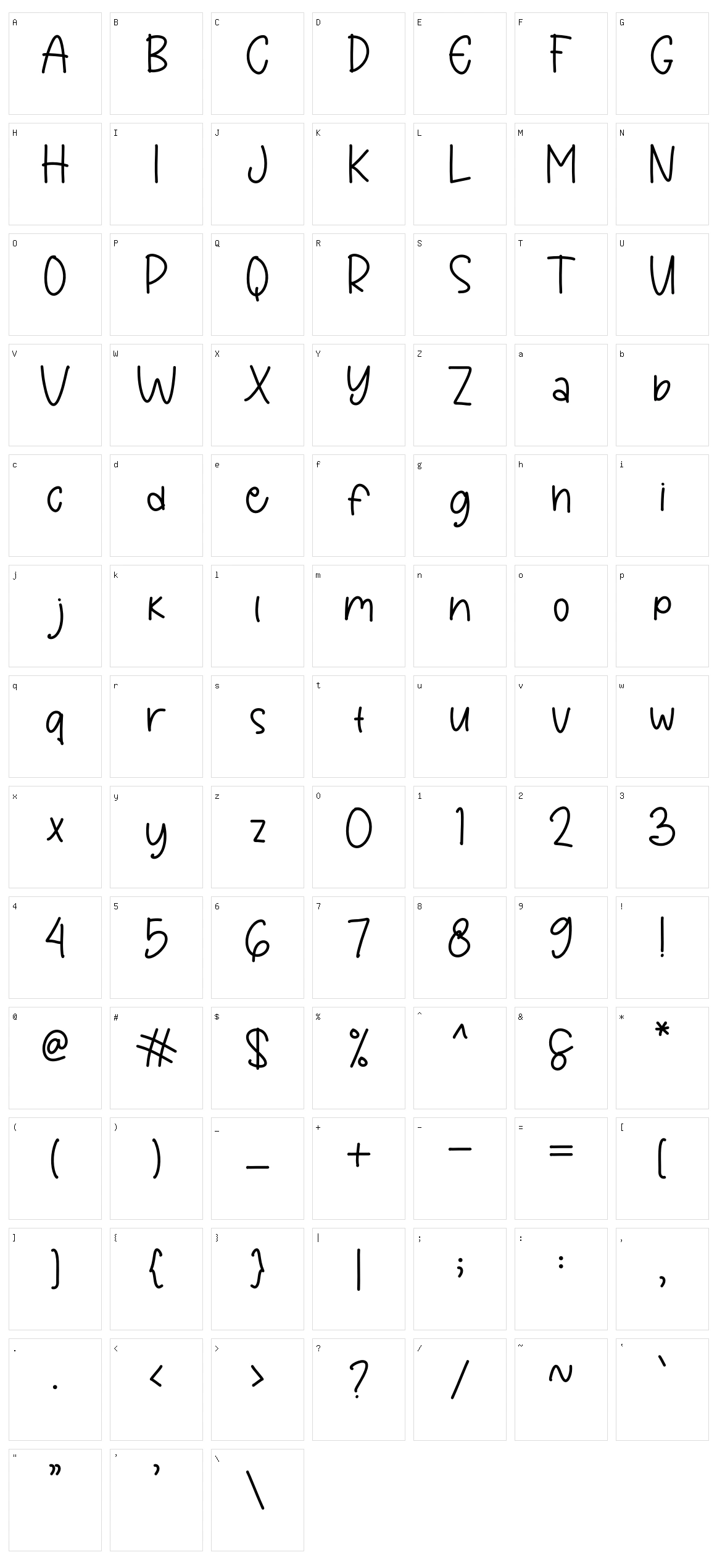 Handmade Notes Character Set