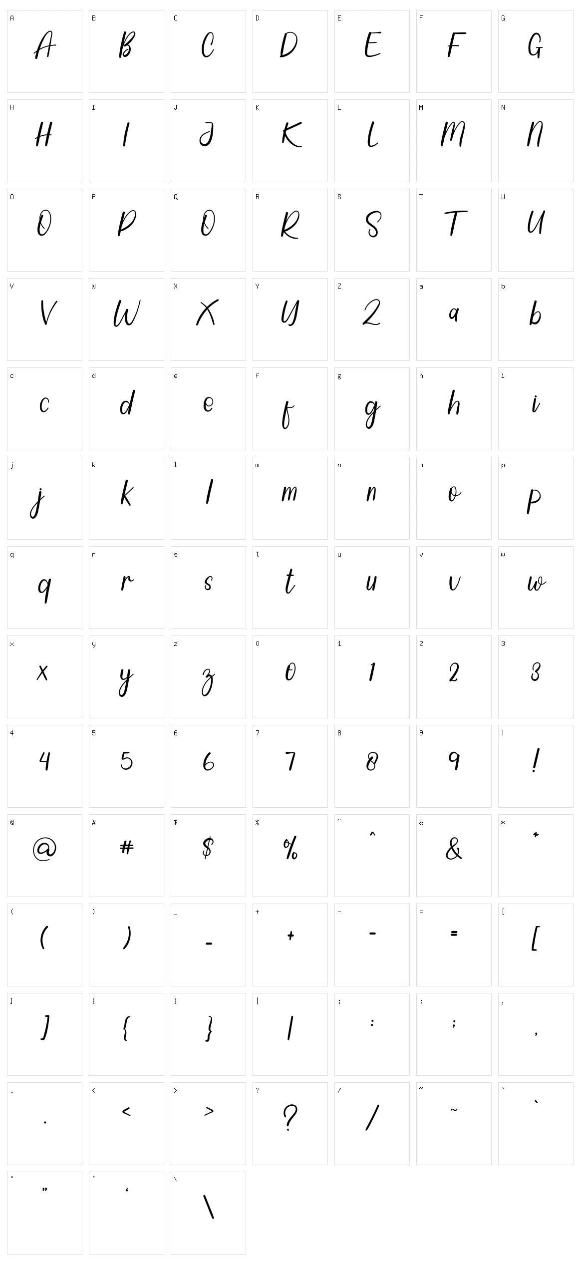 Handmade Signature Character Set