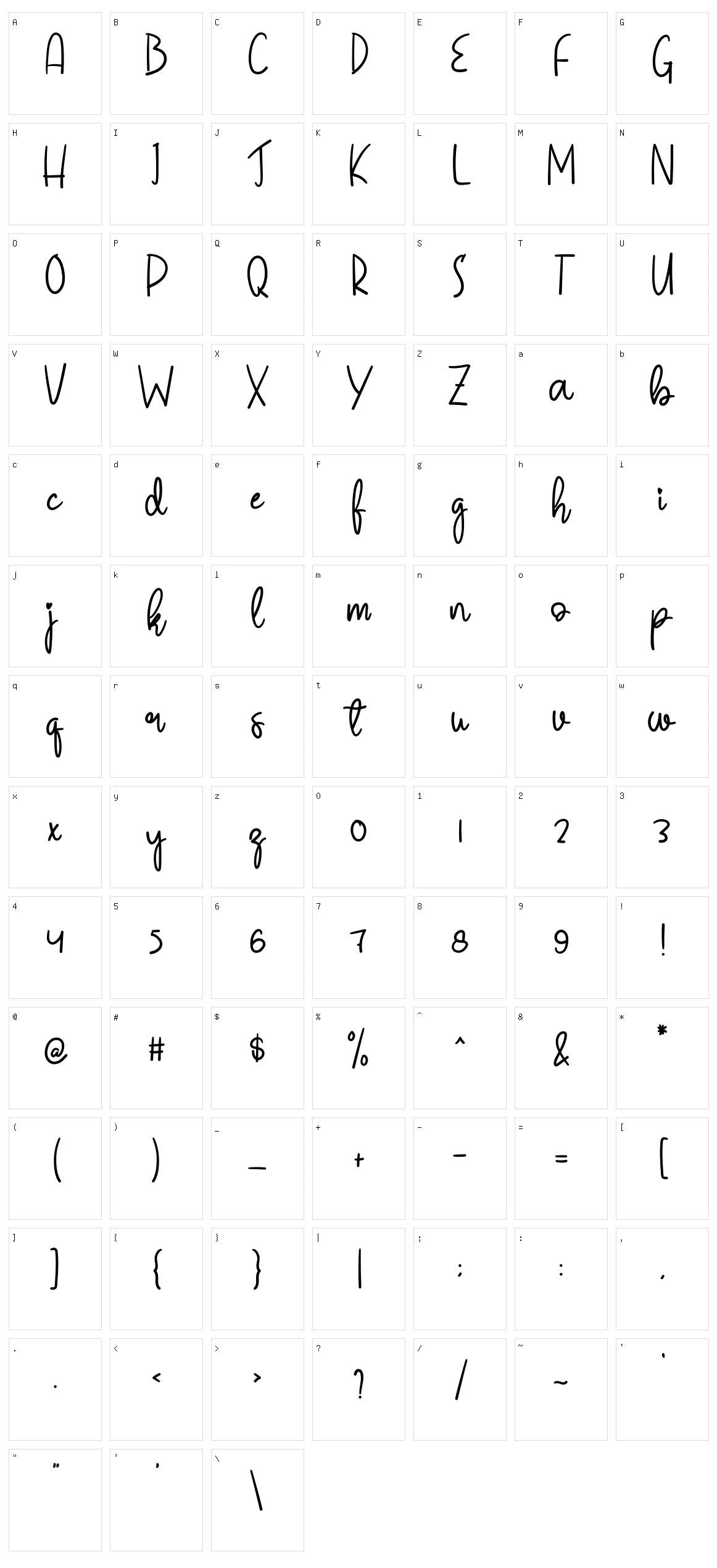 Handmade Signature Character Set