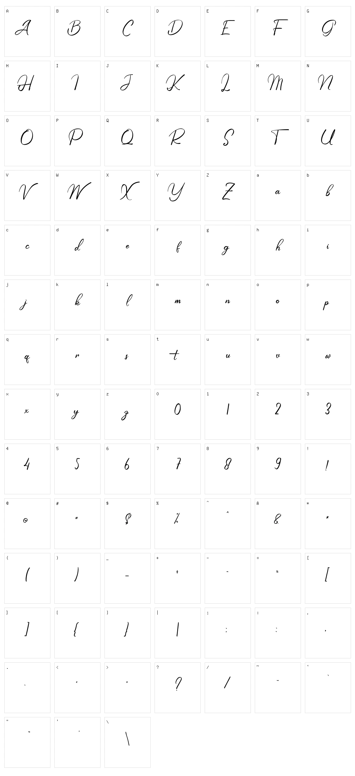 Handmade Signature Character Set