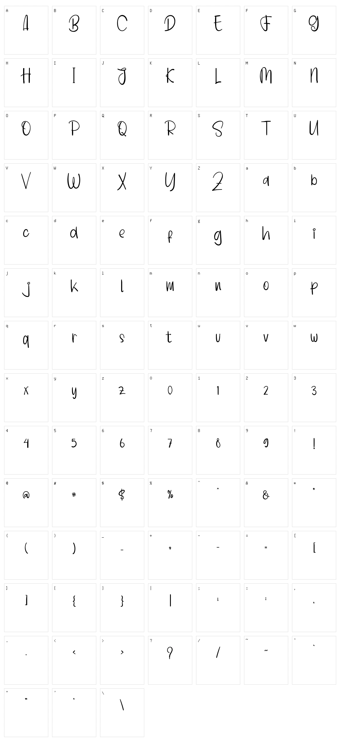 Handmade Signature Character Set