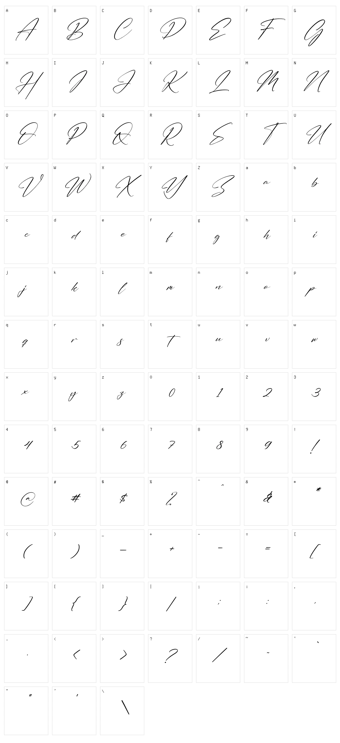 Handmagic Signature Character Set