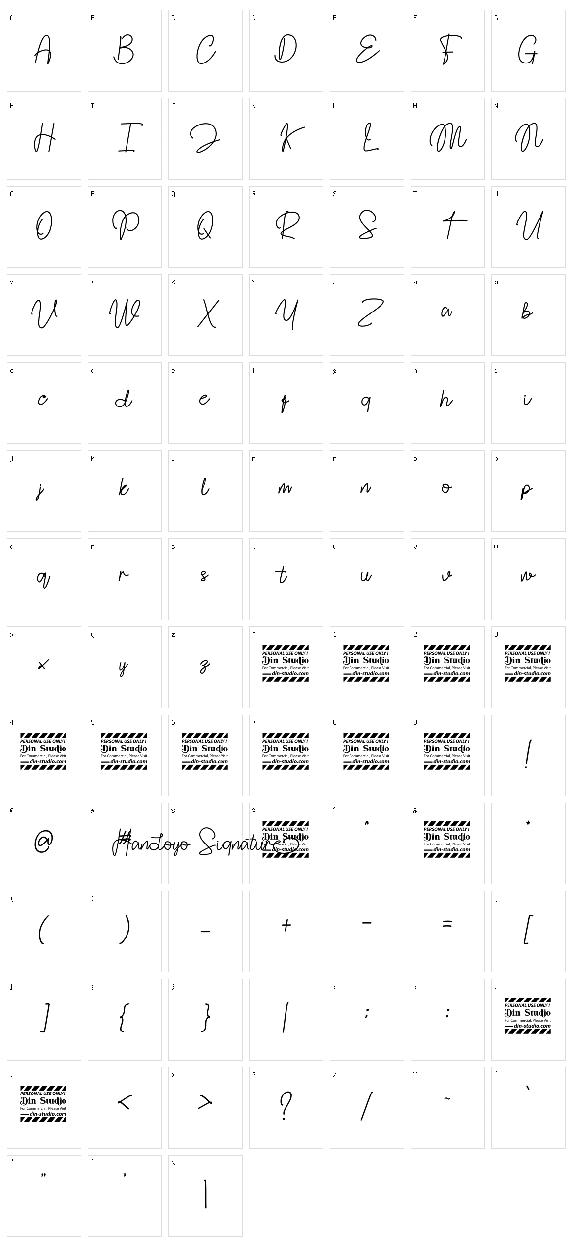 Handoyo Signature Character Set