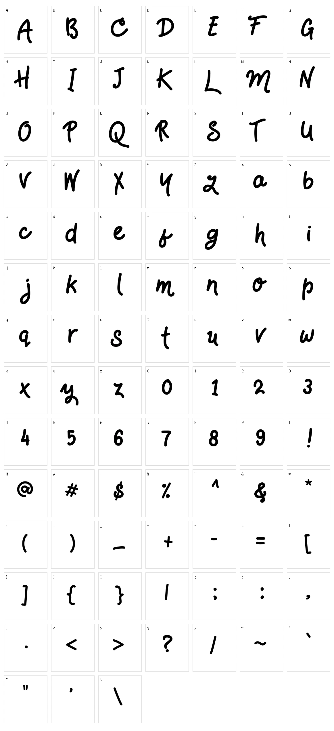 HandsDown Character Set