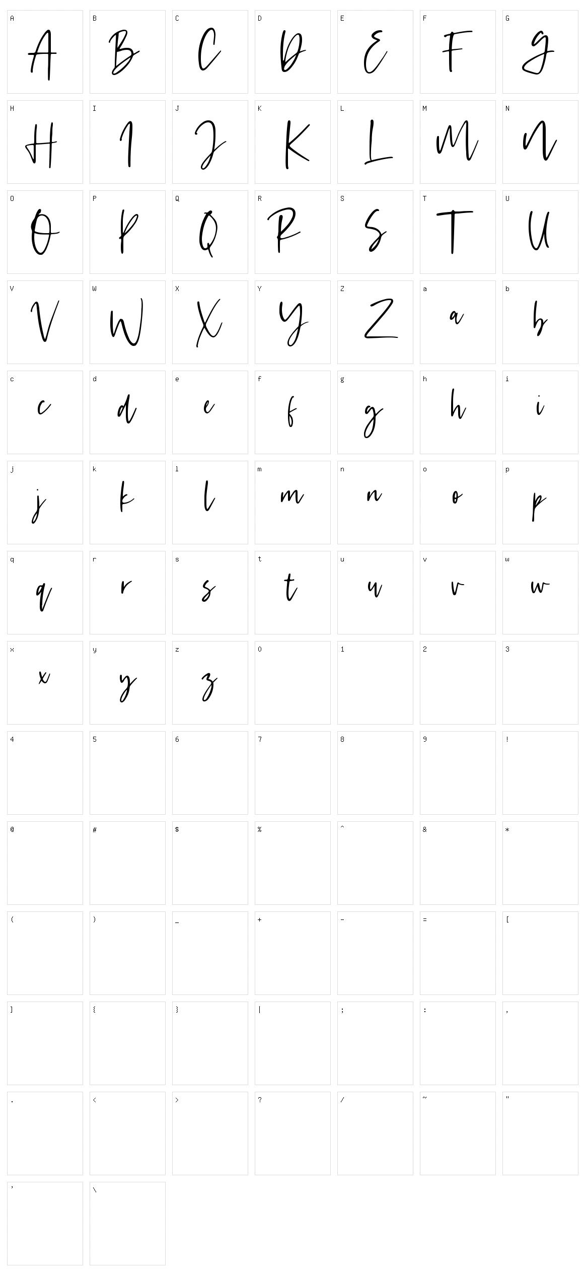 Handsel Character Set