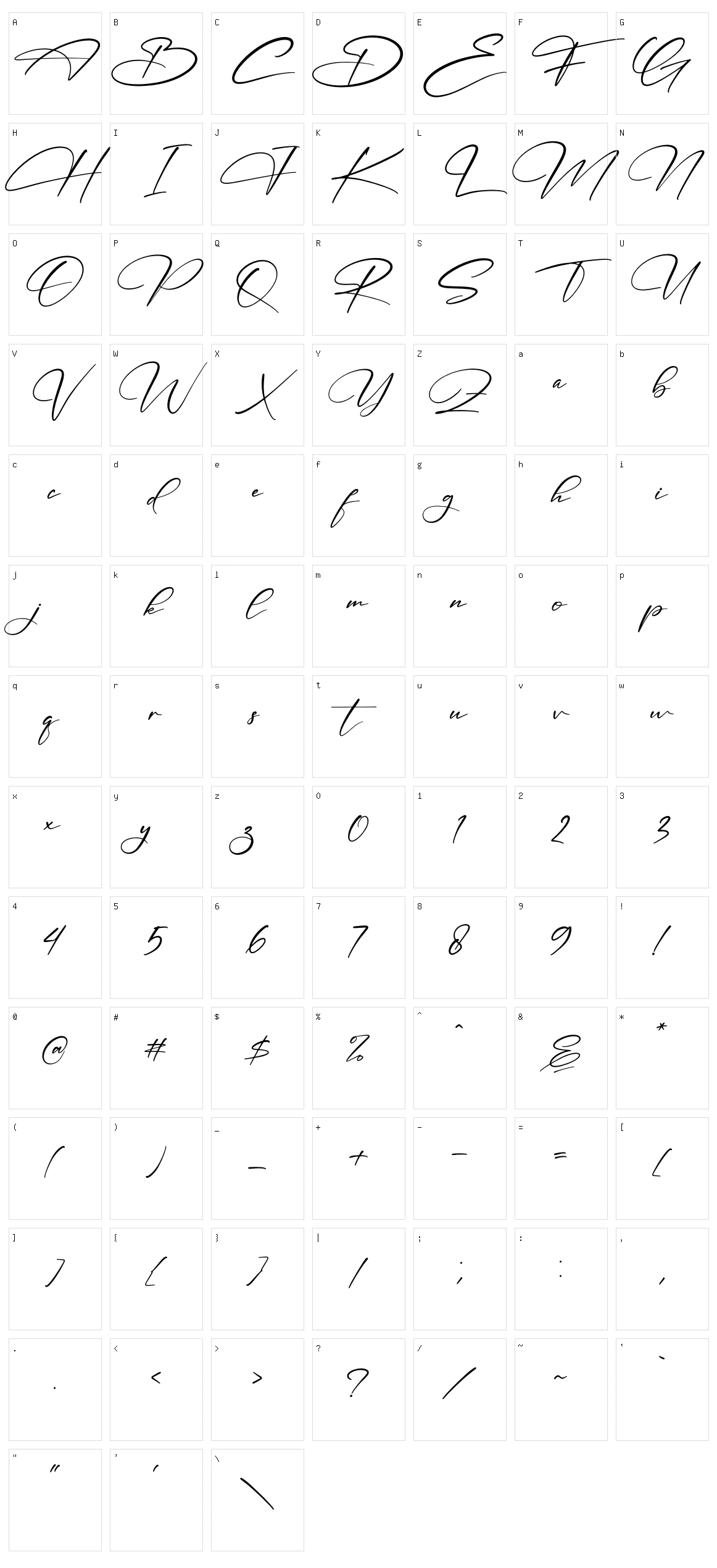 Handsmith Character Set