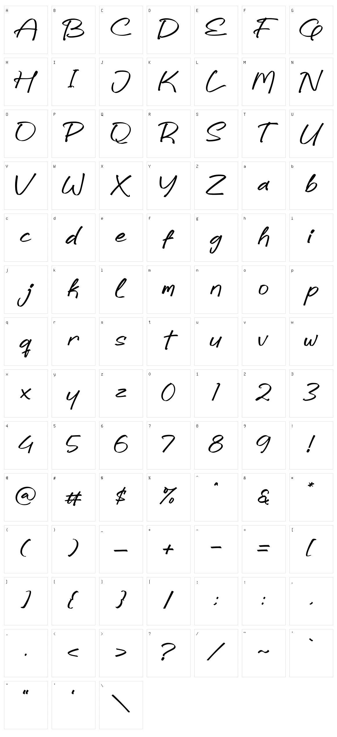 Handuk Character Set