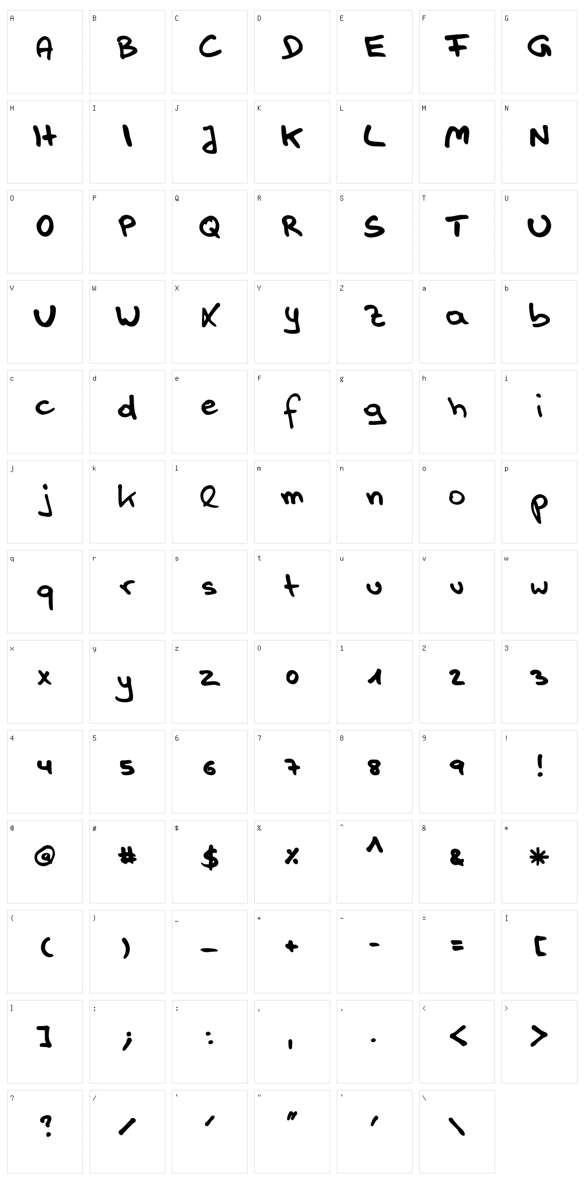 Handwerk Character Set
