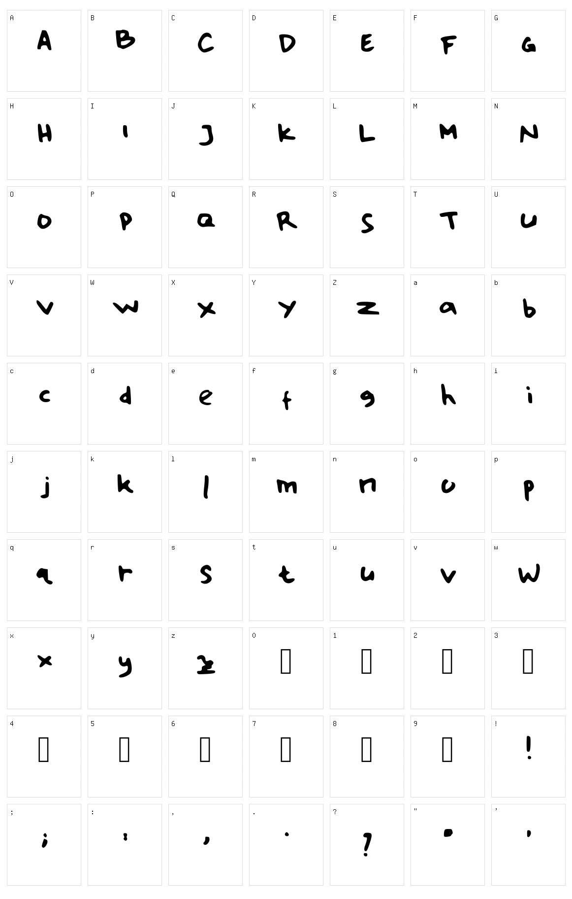 Handwrite Character Set