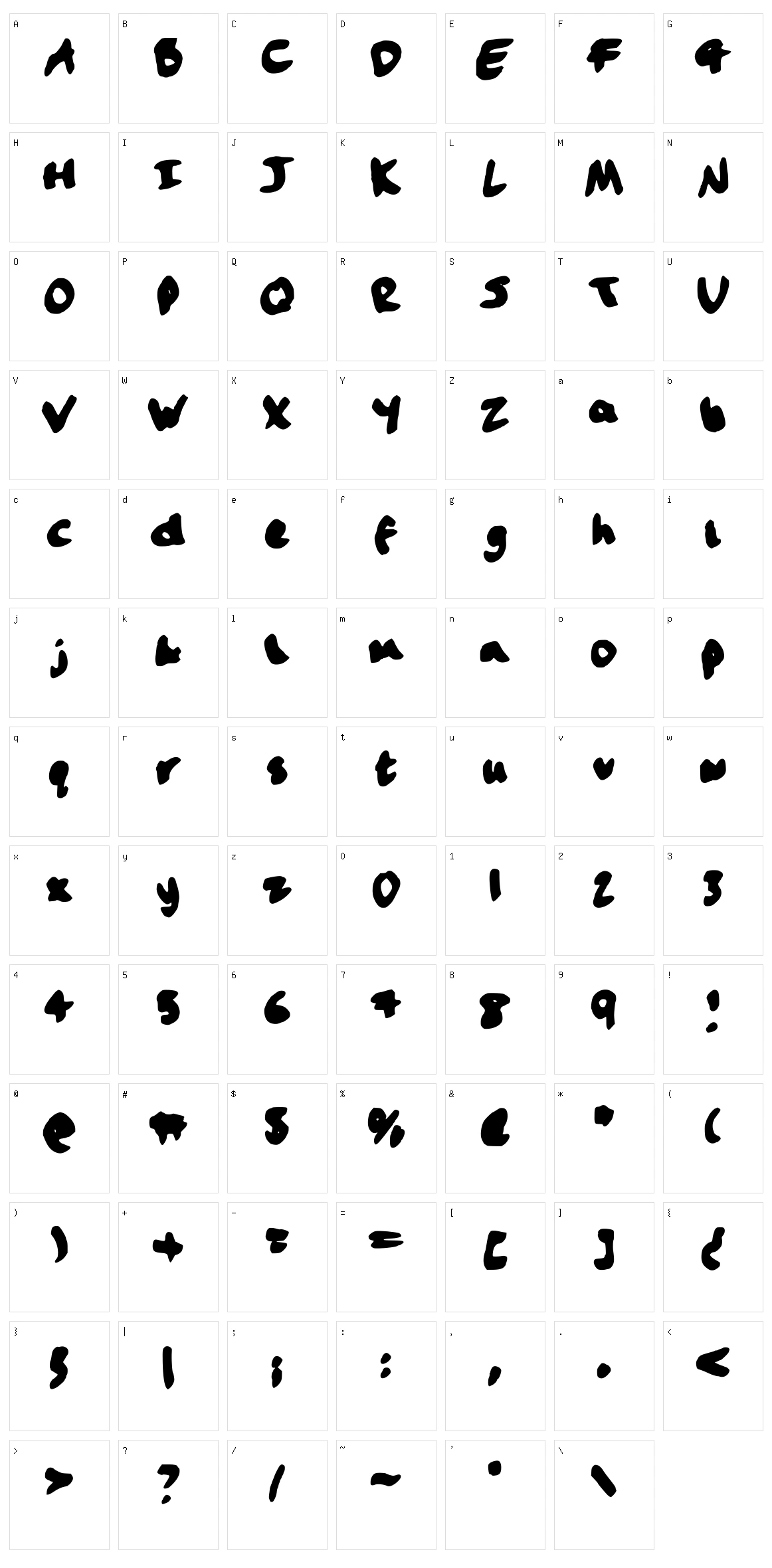 Handwriting Character Set