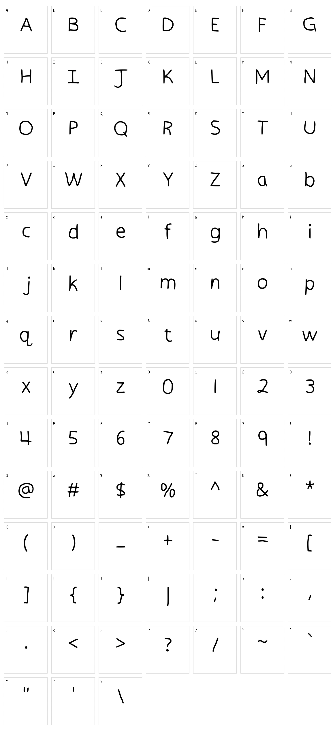 Handwriting Main Character Set