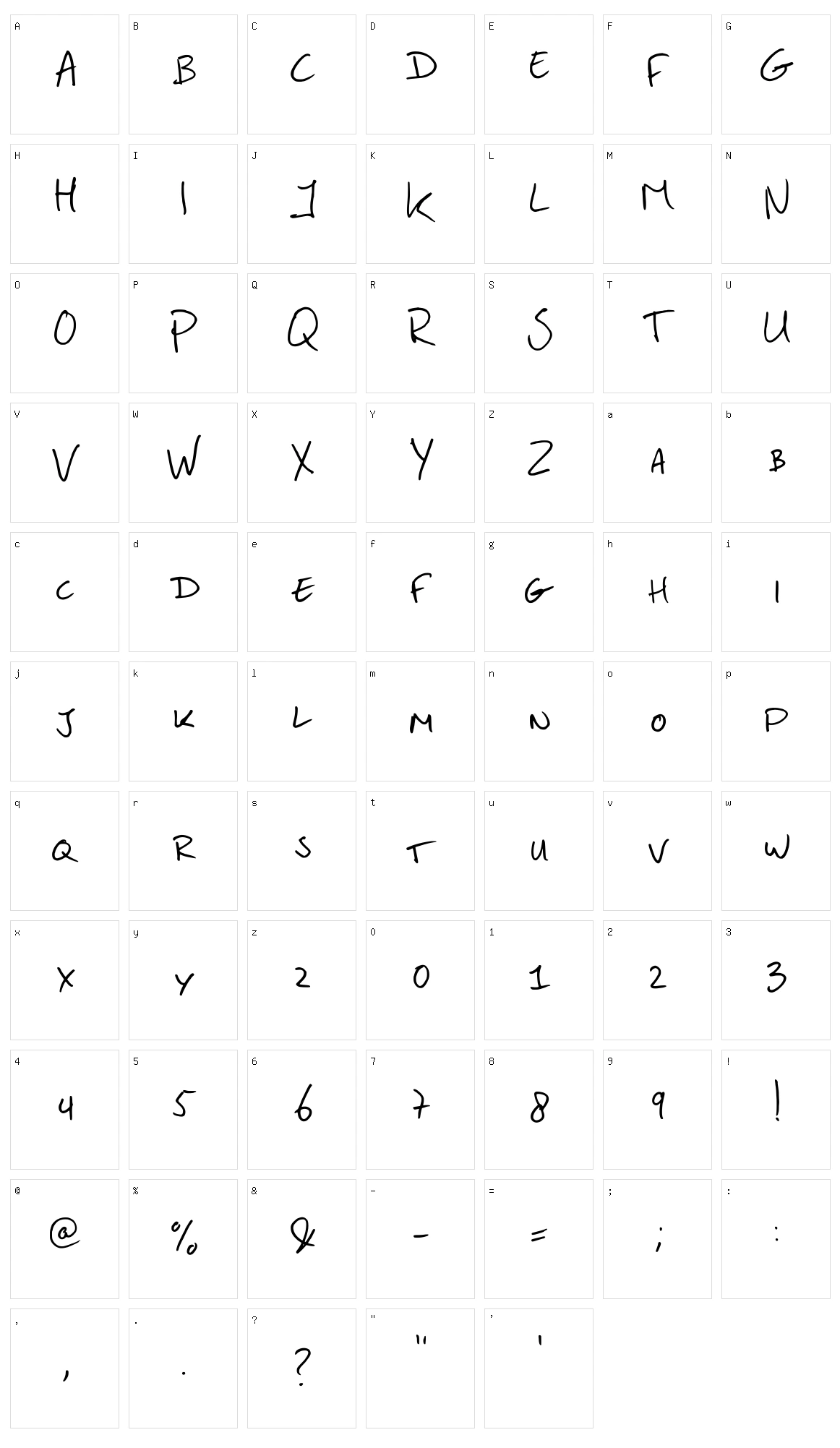 Handwriting Studio De Hoop Character Set
