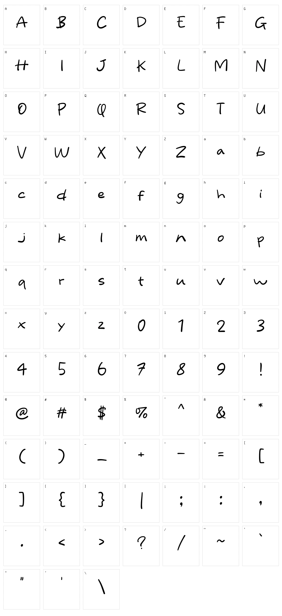 Handy Times Character Set