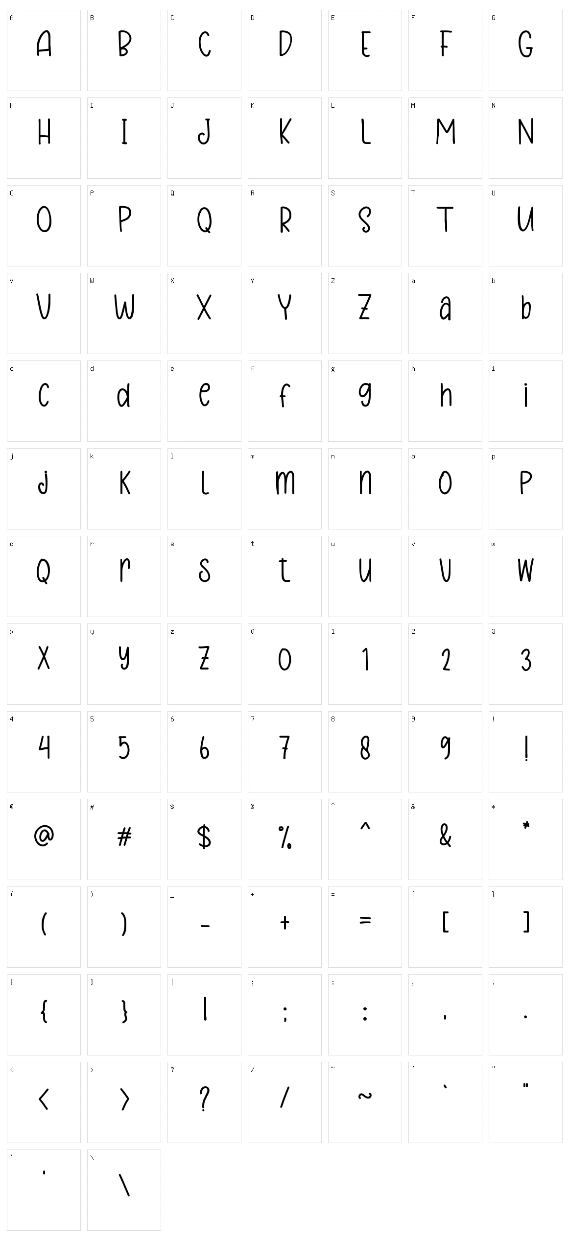 Hanging Christmas Script Character Set