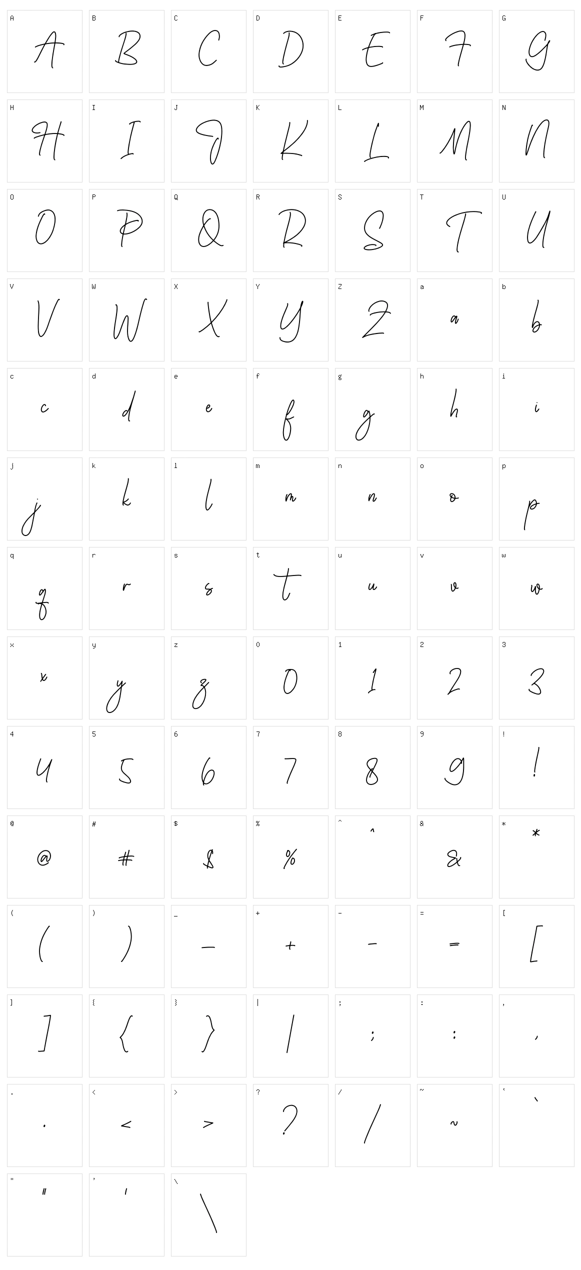 Hanibee Character Set