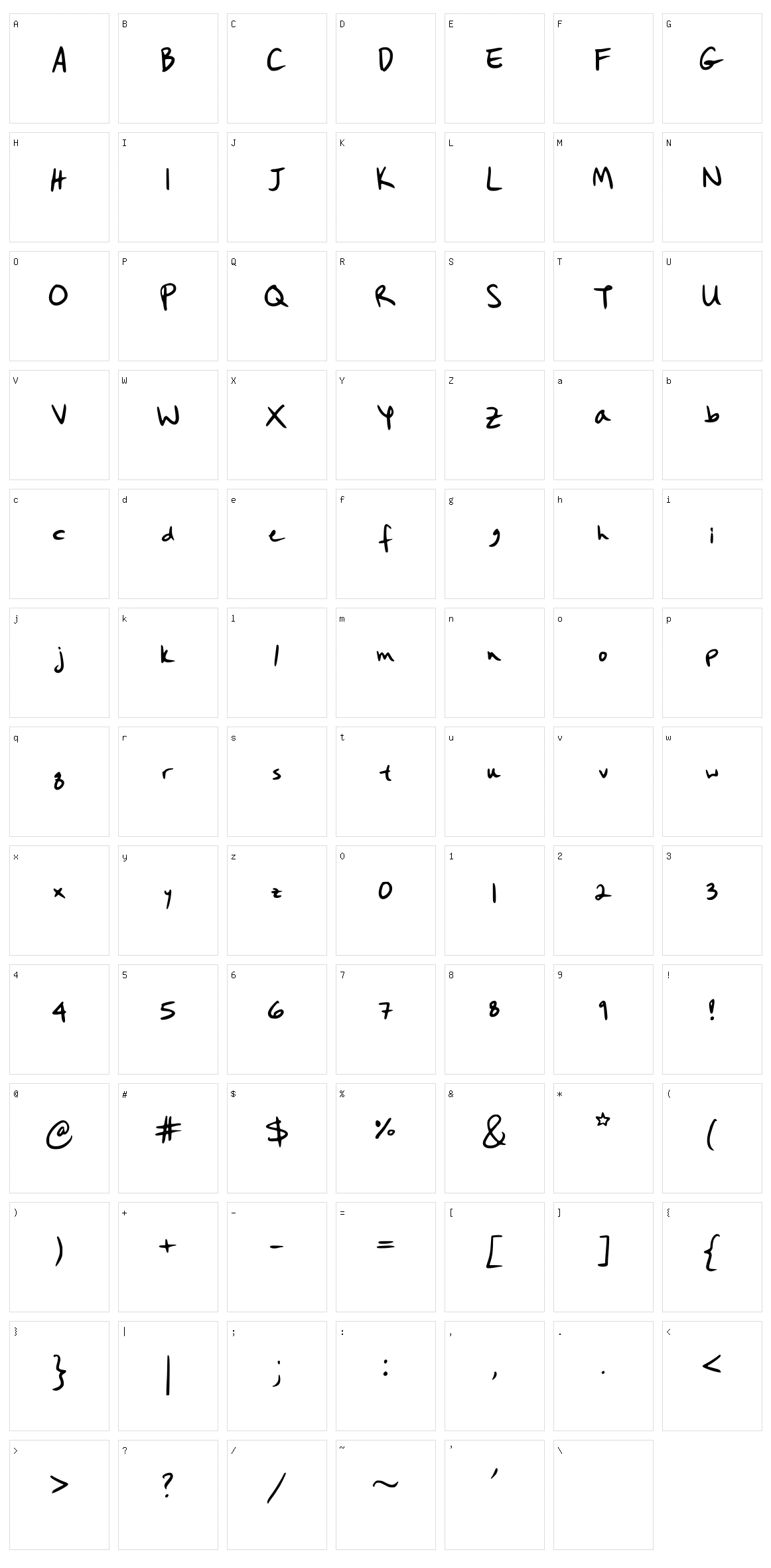 Hanobot Character Set