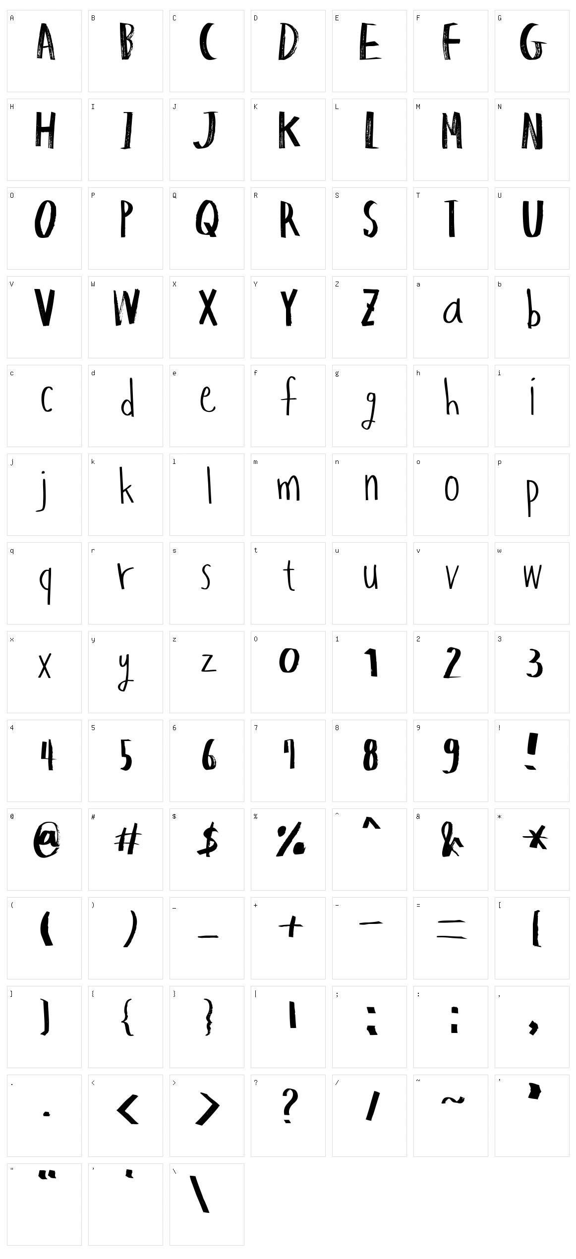 Hapole Markerpen Character Set