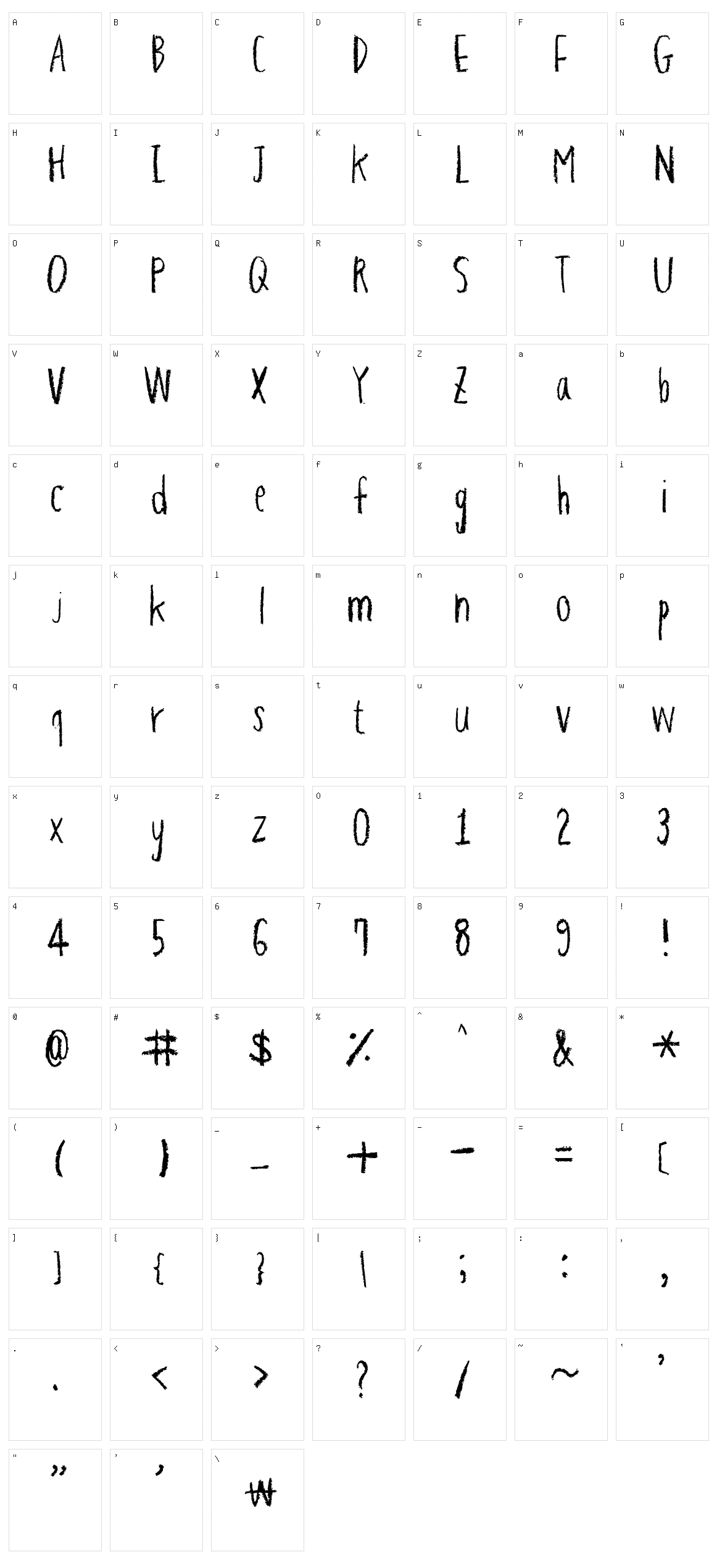 Hapole Pencil Character Set