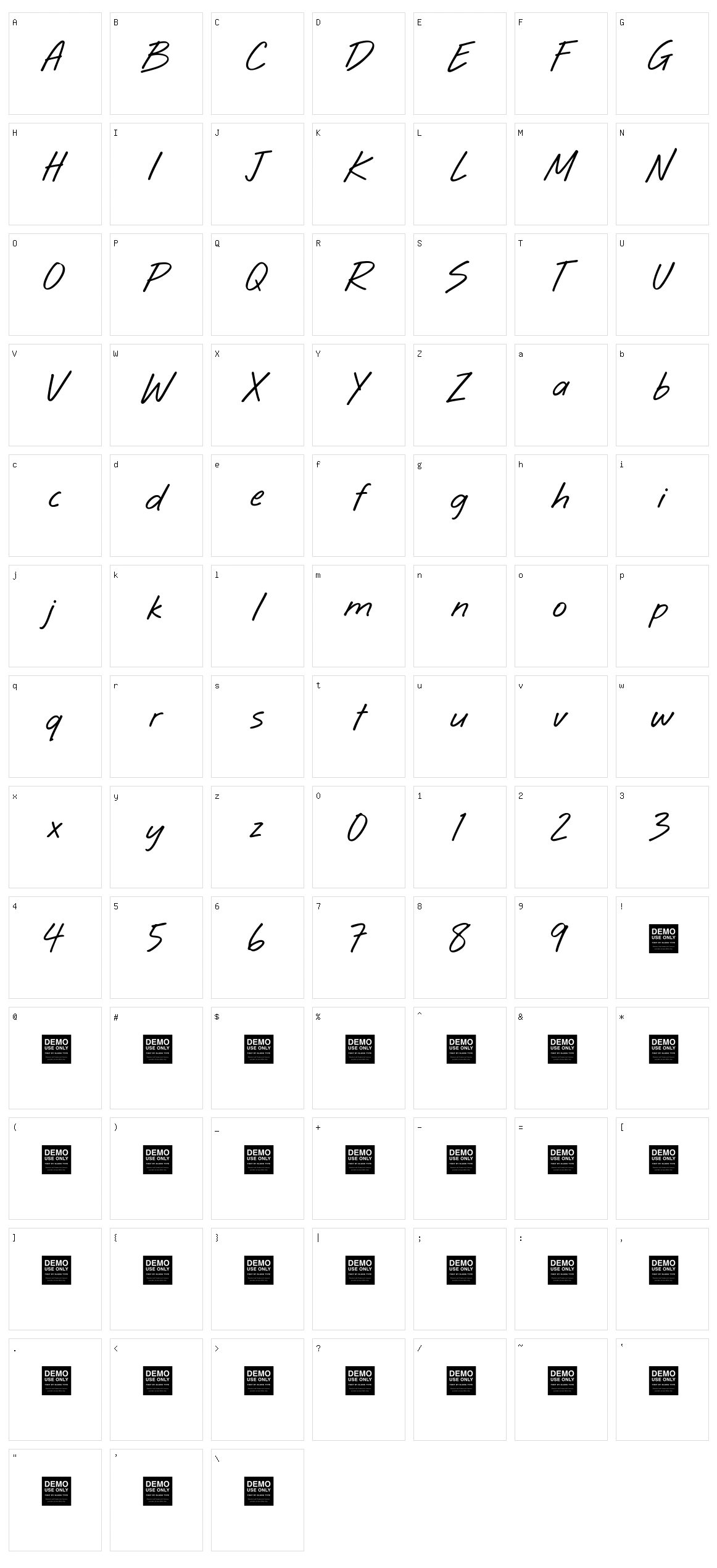 Happy Daze Character Set