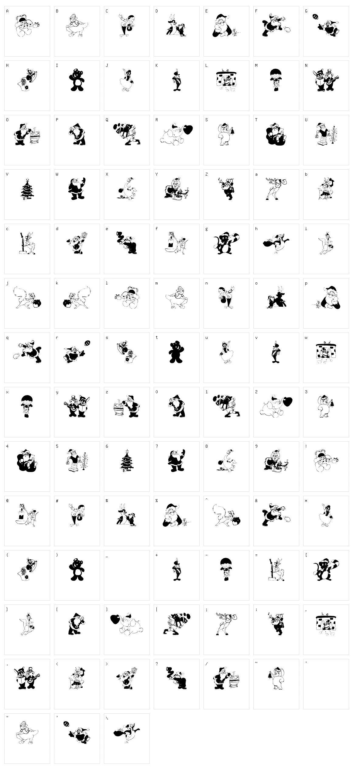 Xmas Batzz Character Set