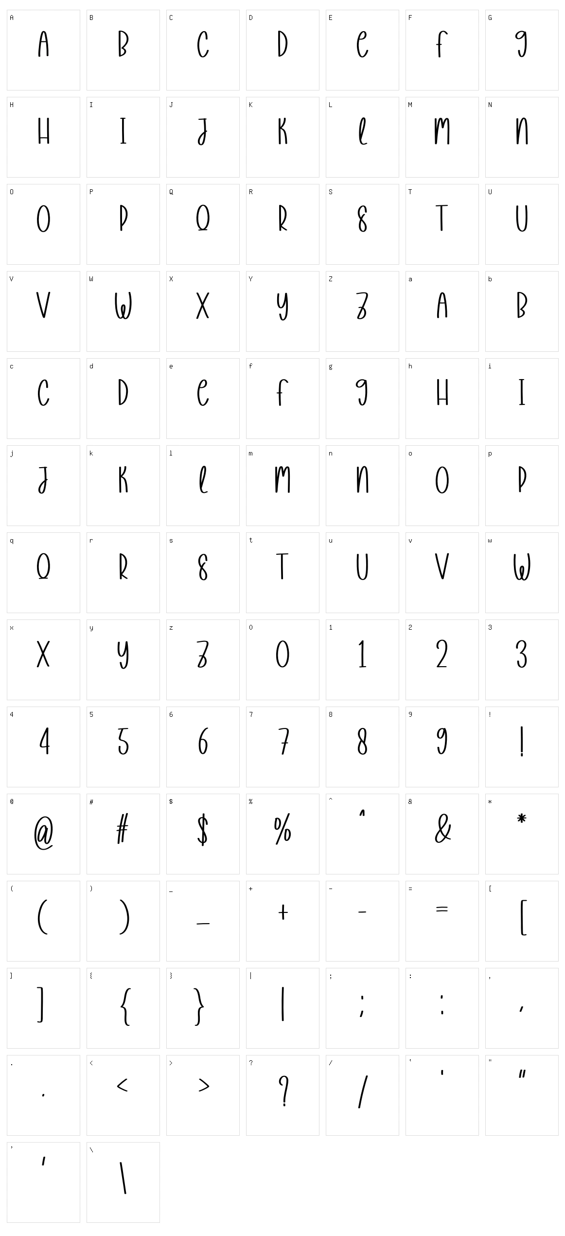 Happyness Character Set