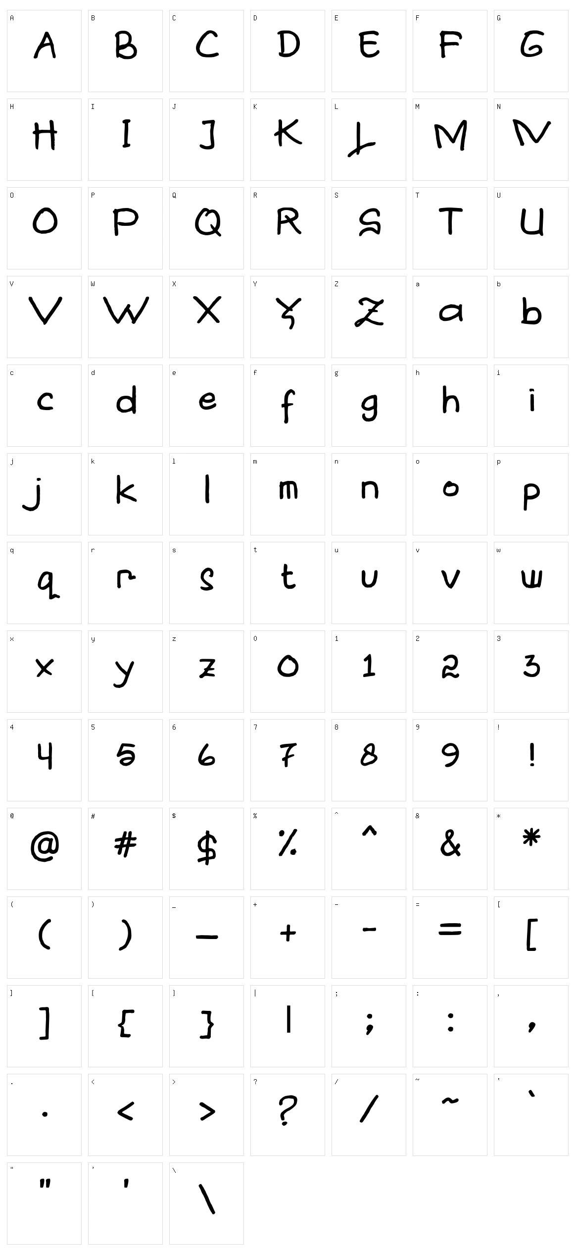 Hapsa Marker Character Set
