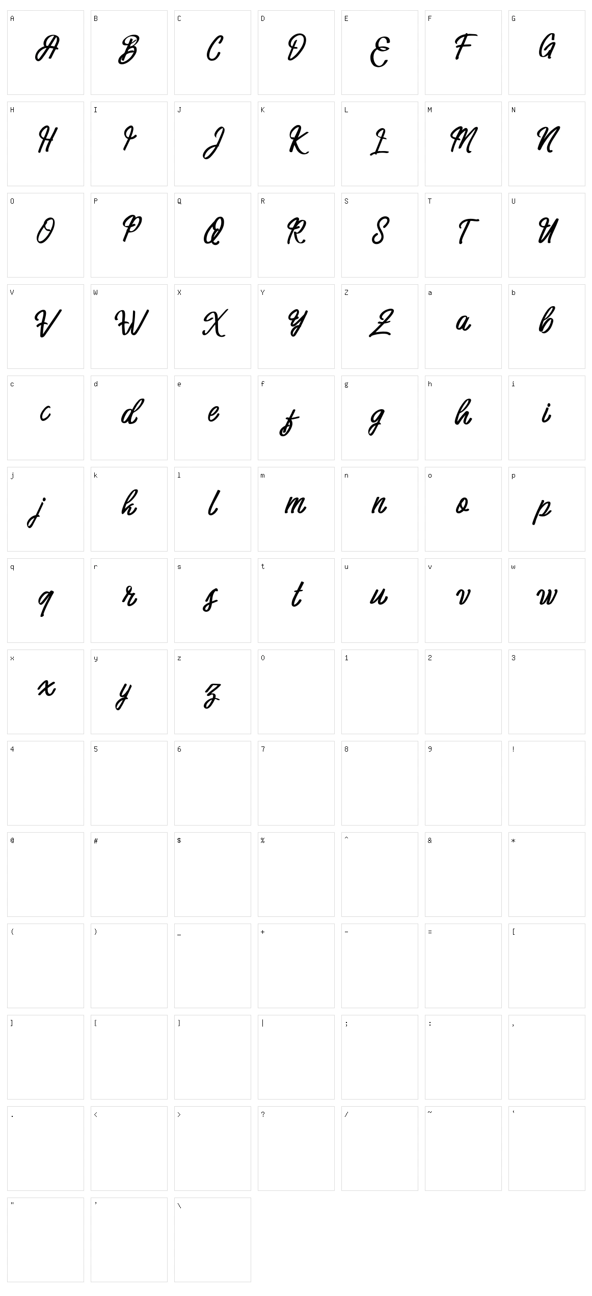 Harbala Character Set