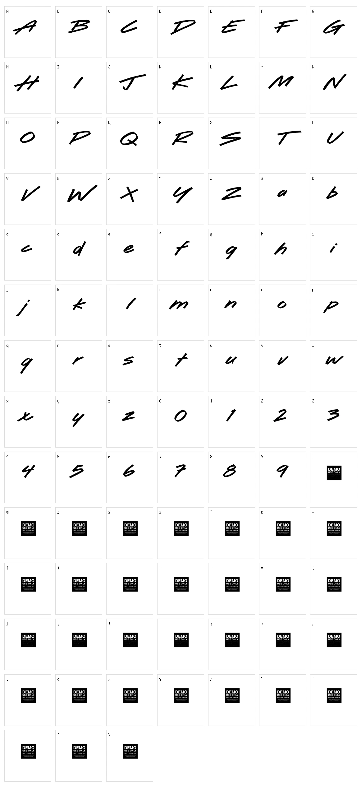 Hard Drive Character Set