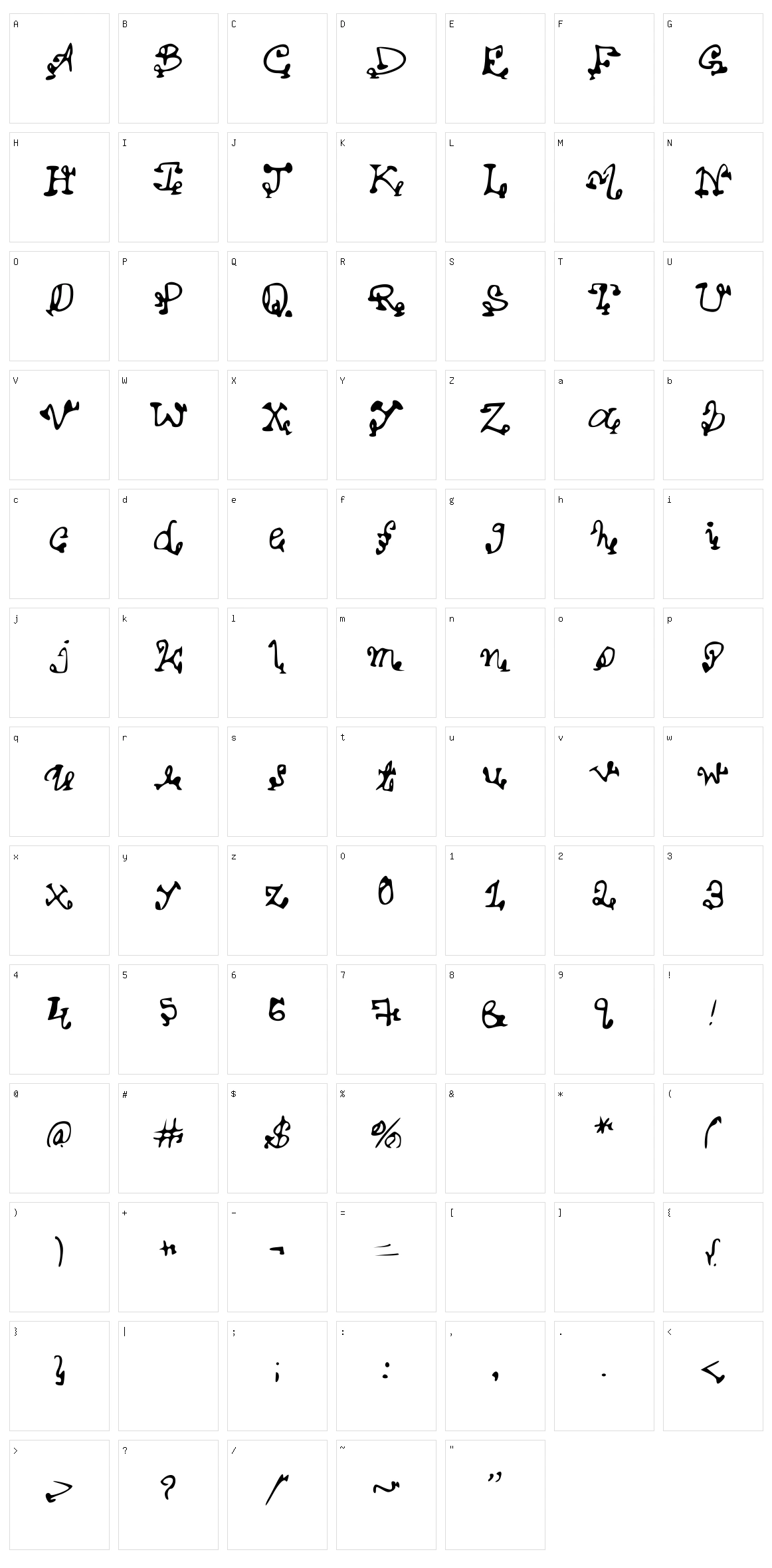 Hardwork Character Set