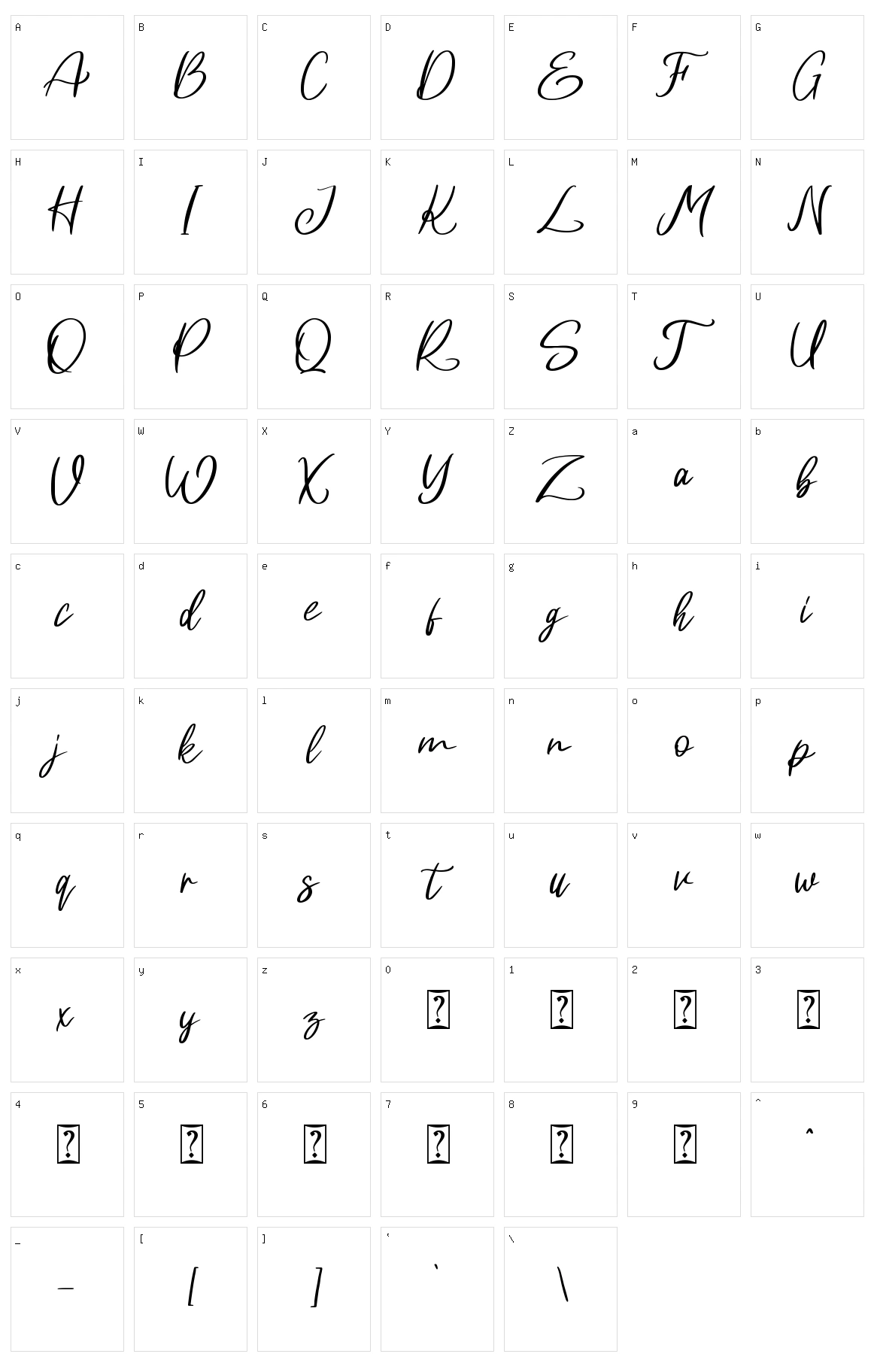 Harlane Character Set