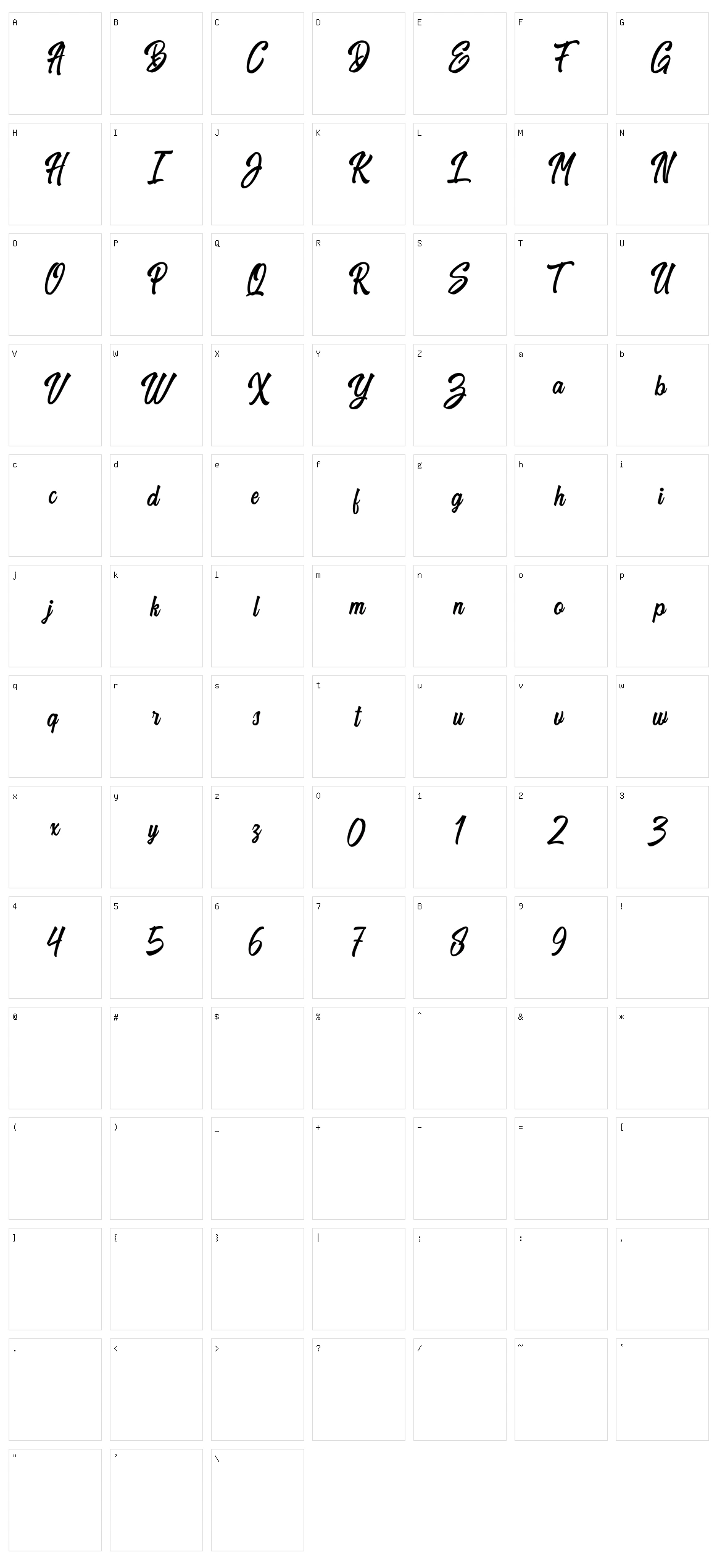 Harpert Character Set
