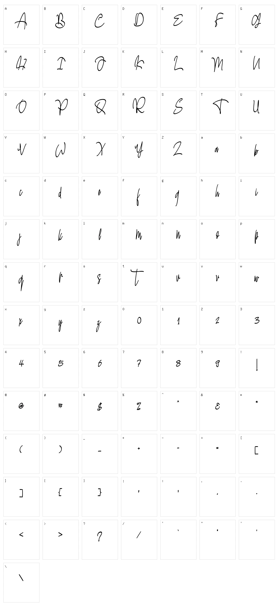 Harriesse Character Set