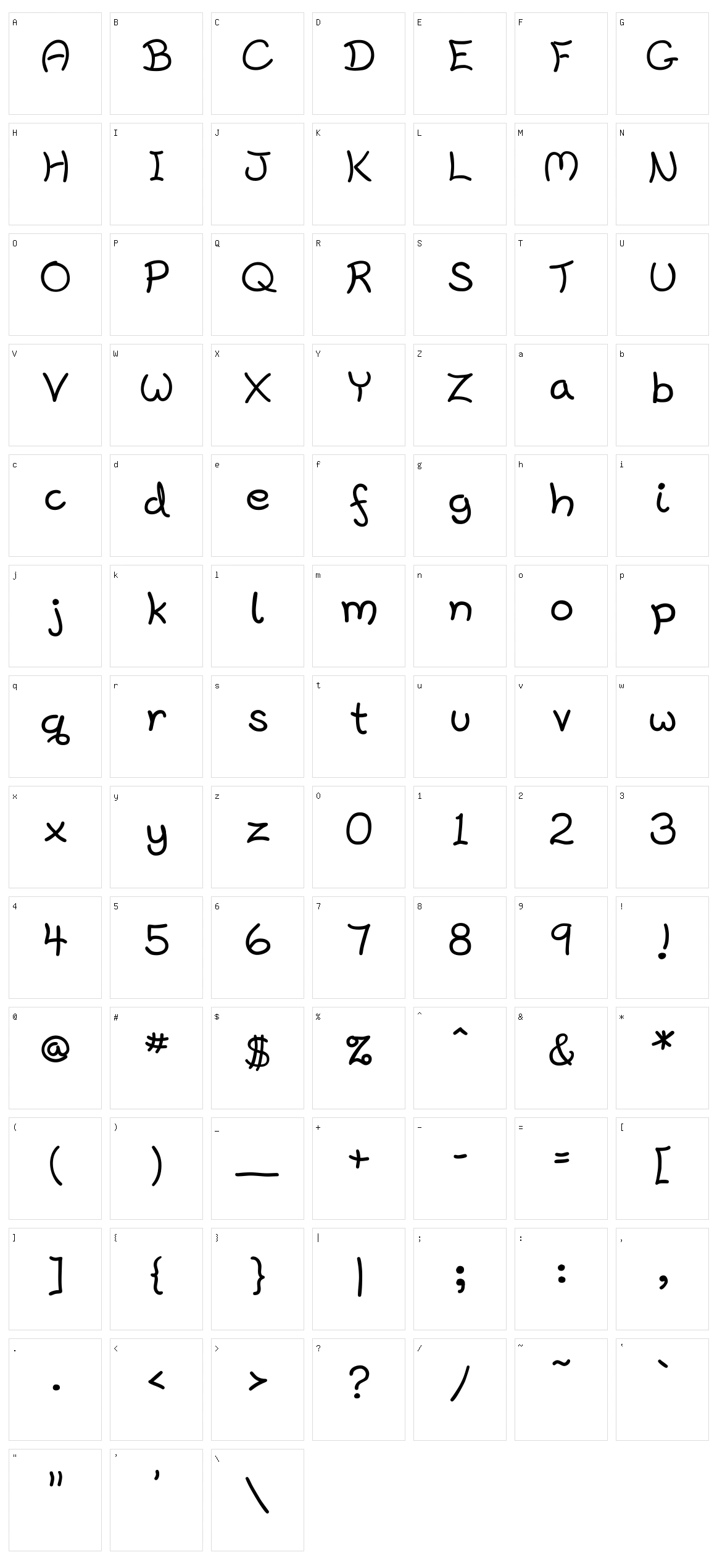 Harrowprint Character Set