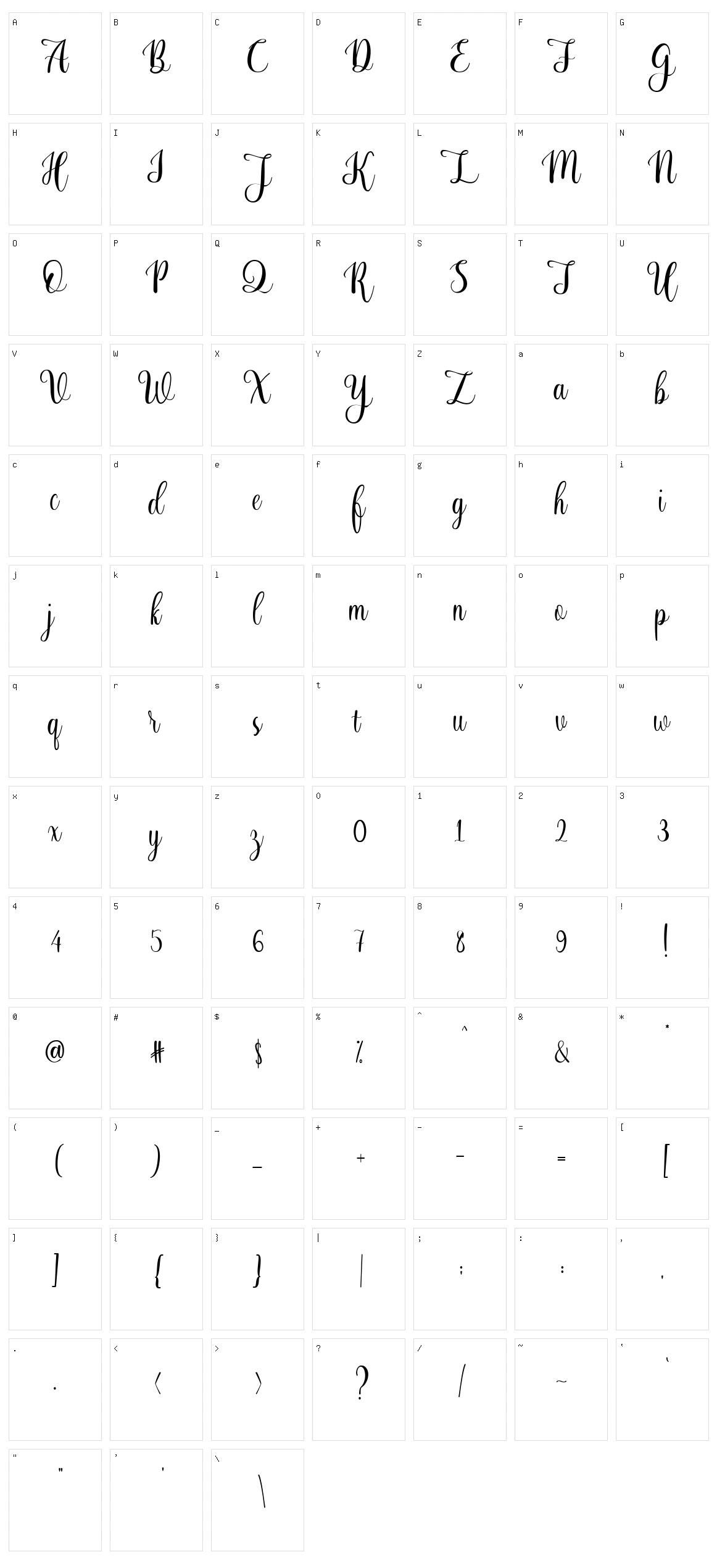 Harsley Character Set