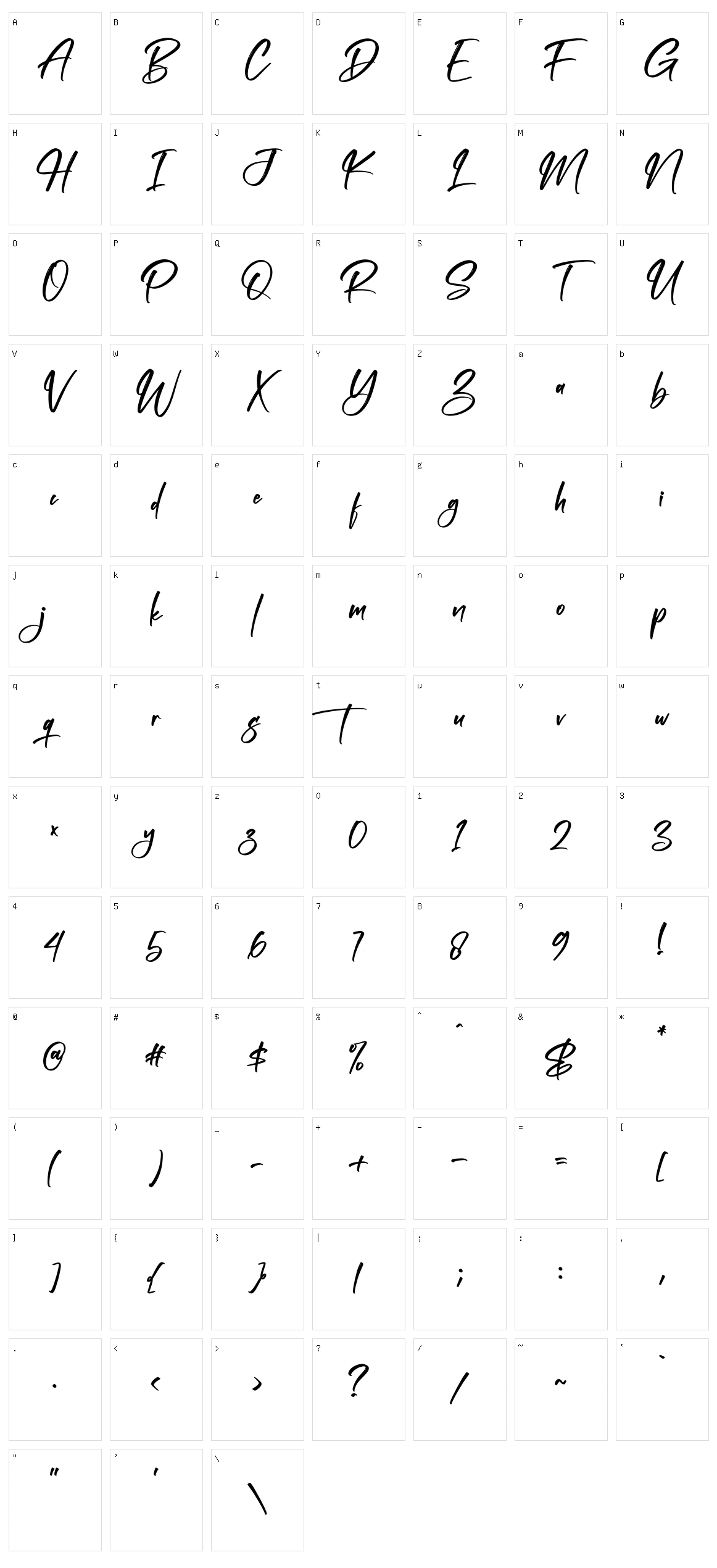 Harthenlie Character Set