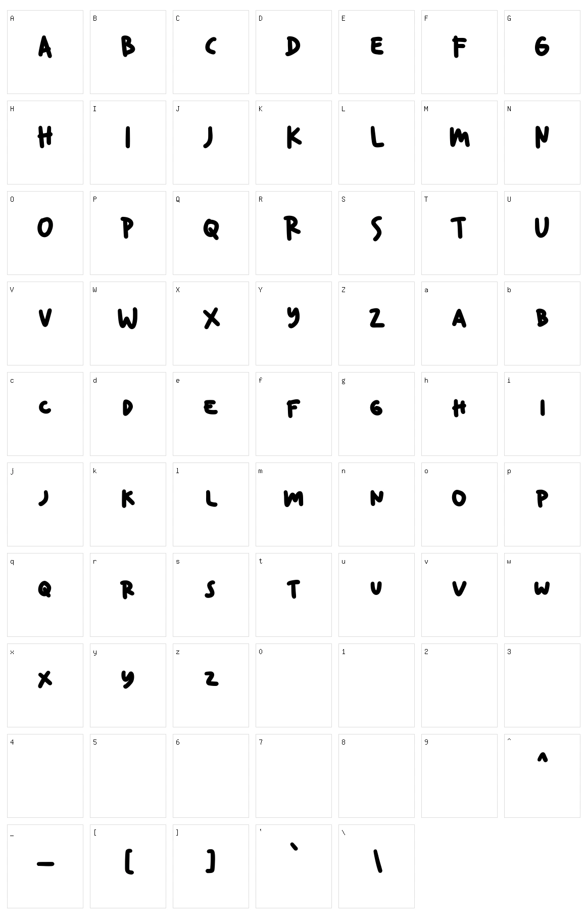 Hartsinger Character Set