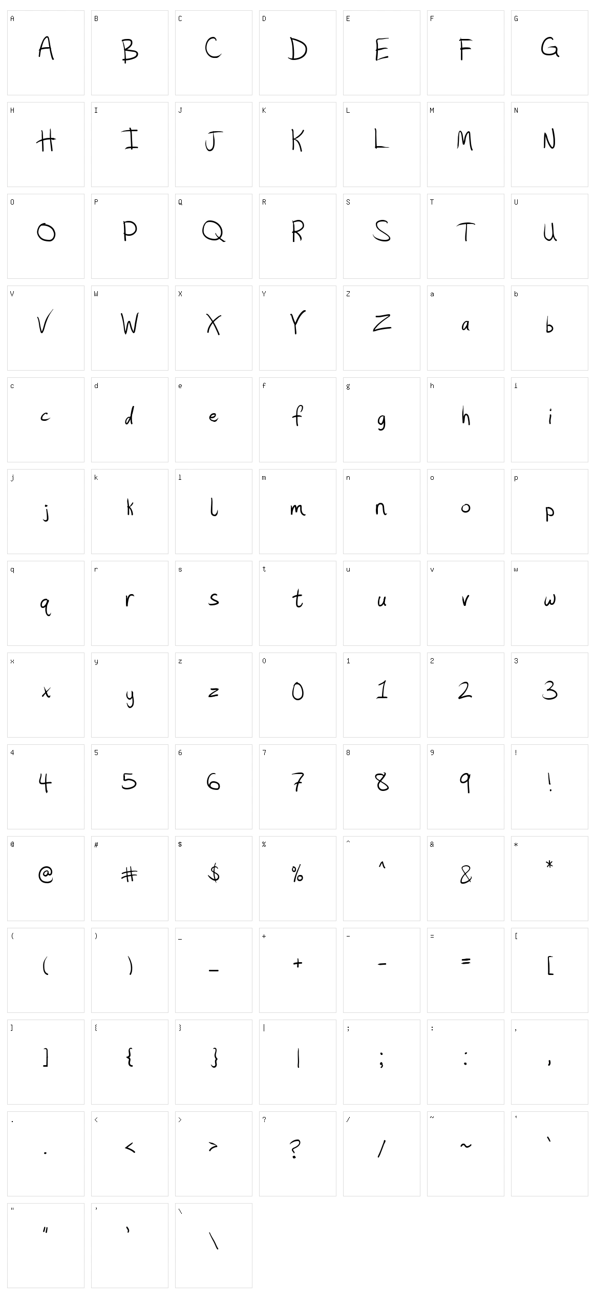 Hashtag Character Set