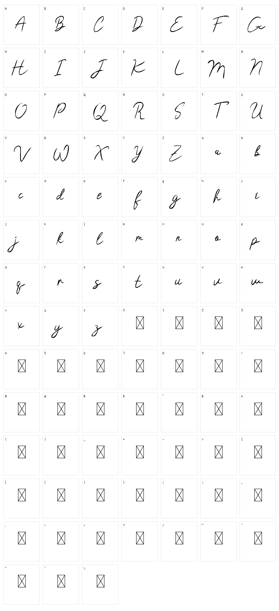 Hasita Hillary Character Set