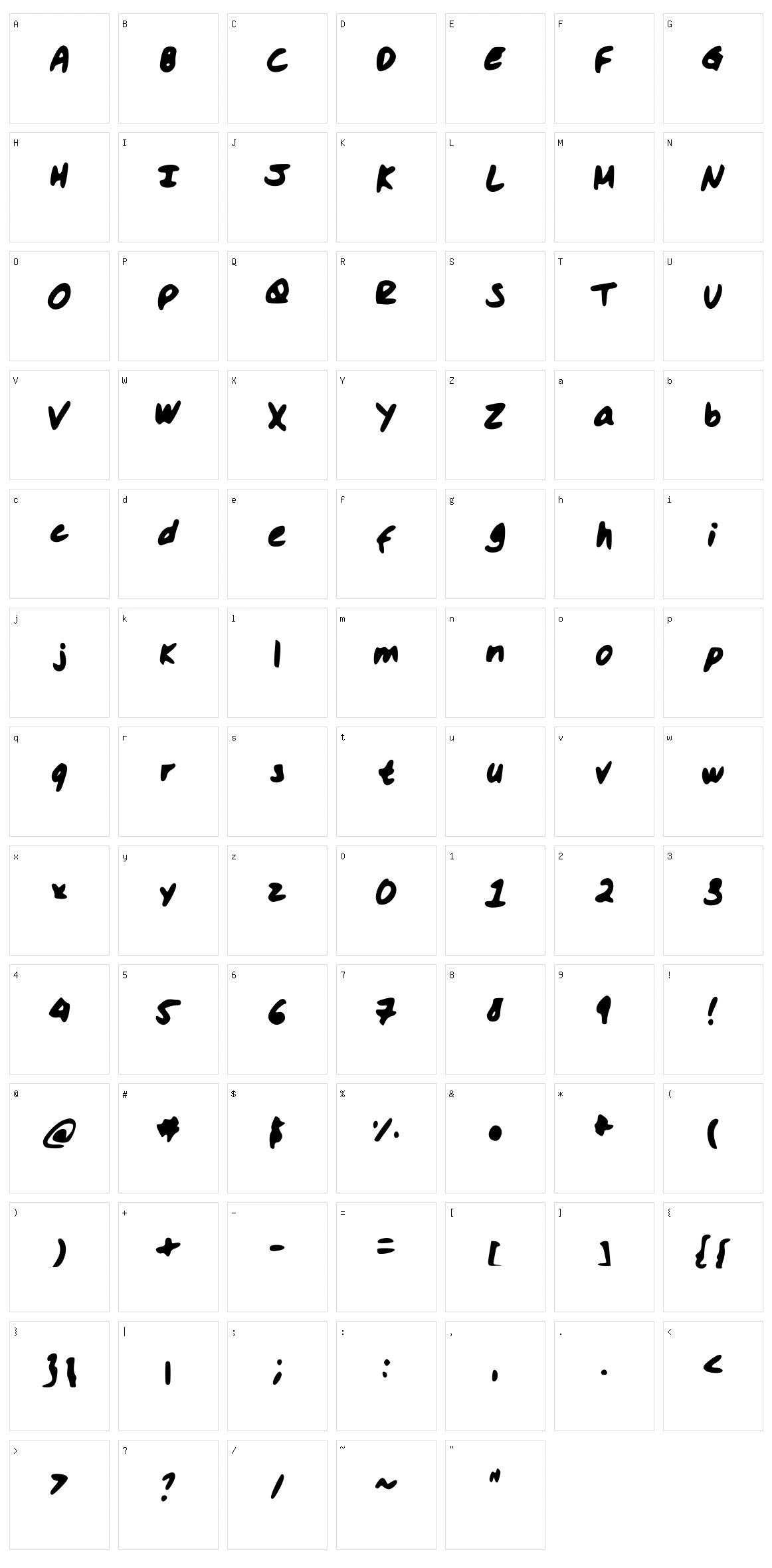 Hassina Character Set