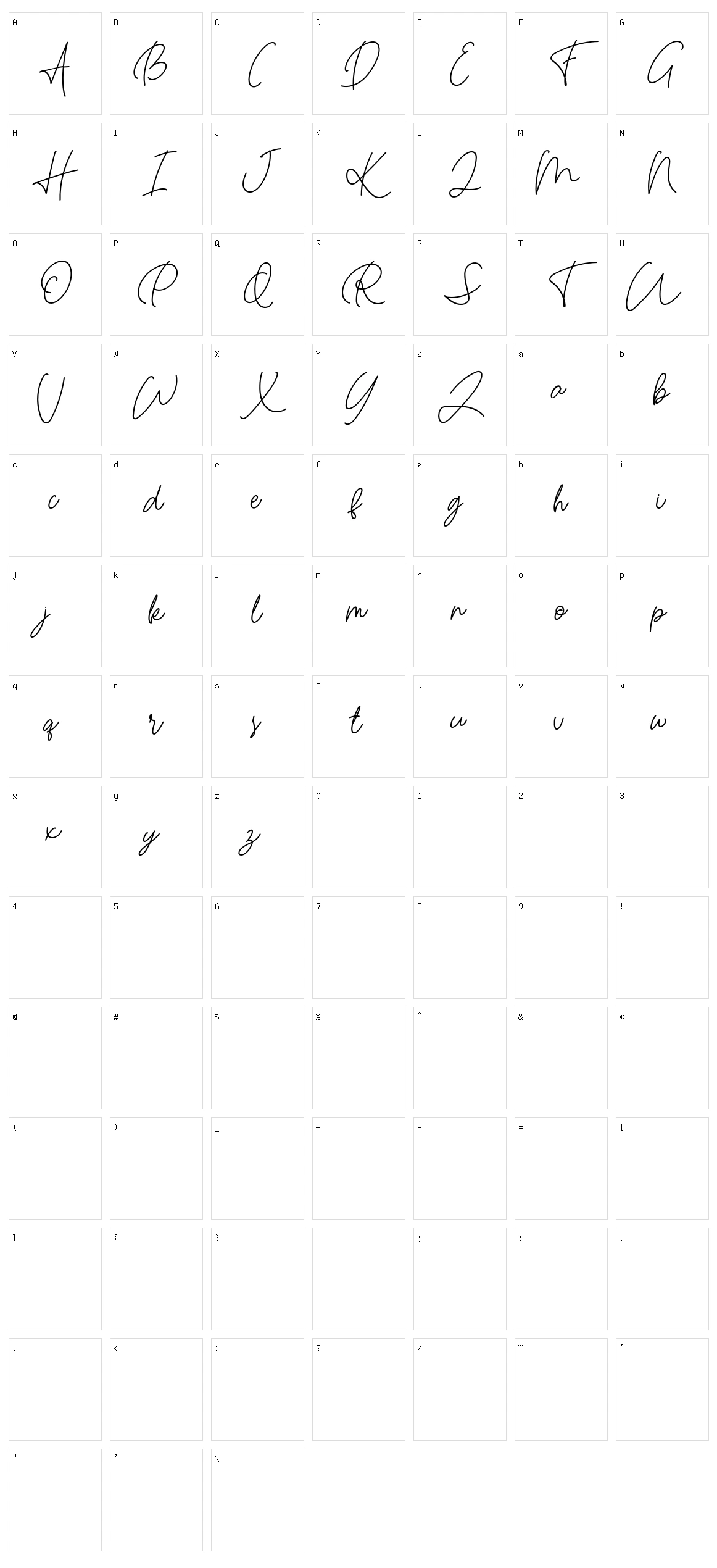 Hastron Character Set