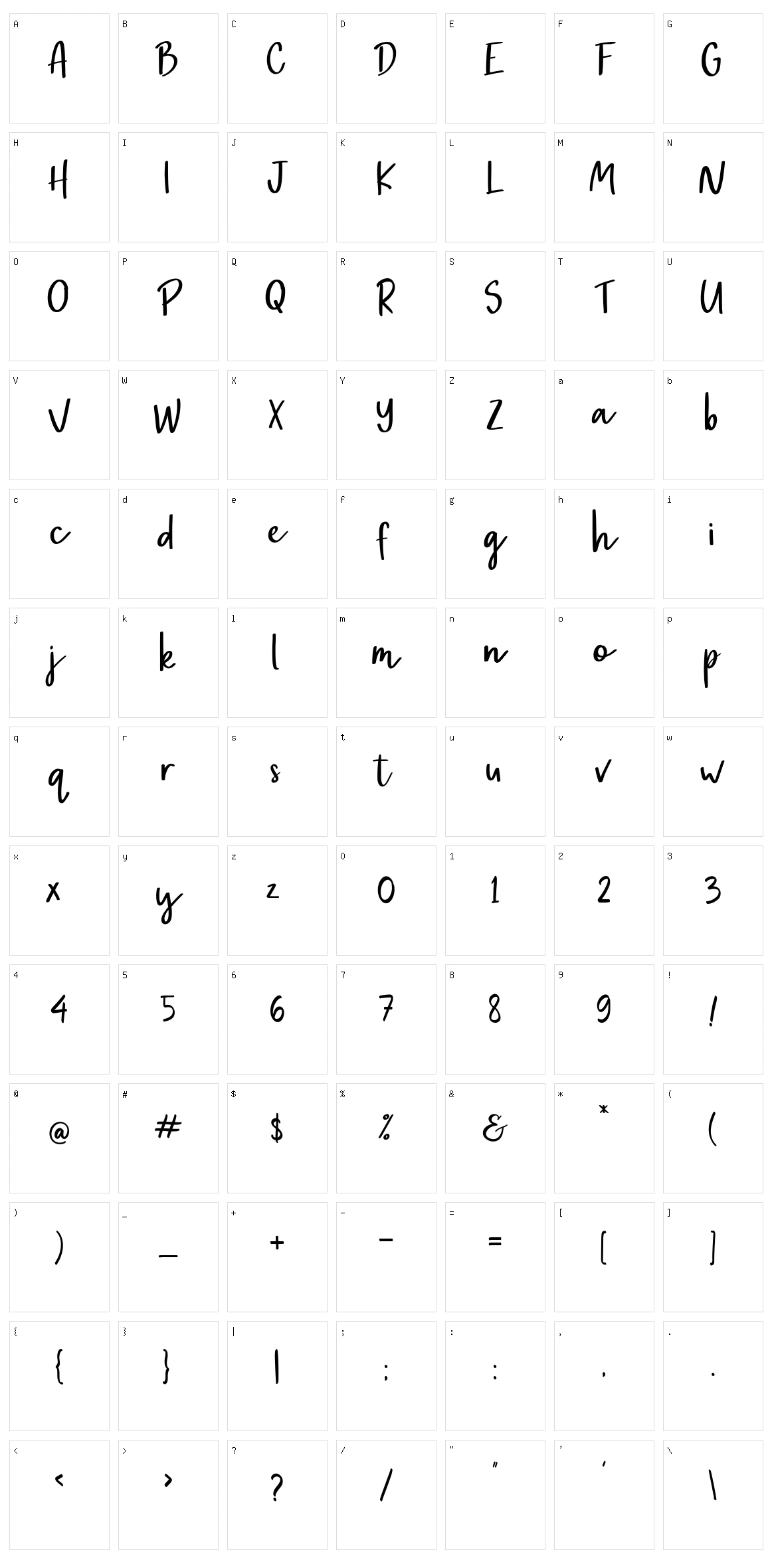 Haswick Character Set