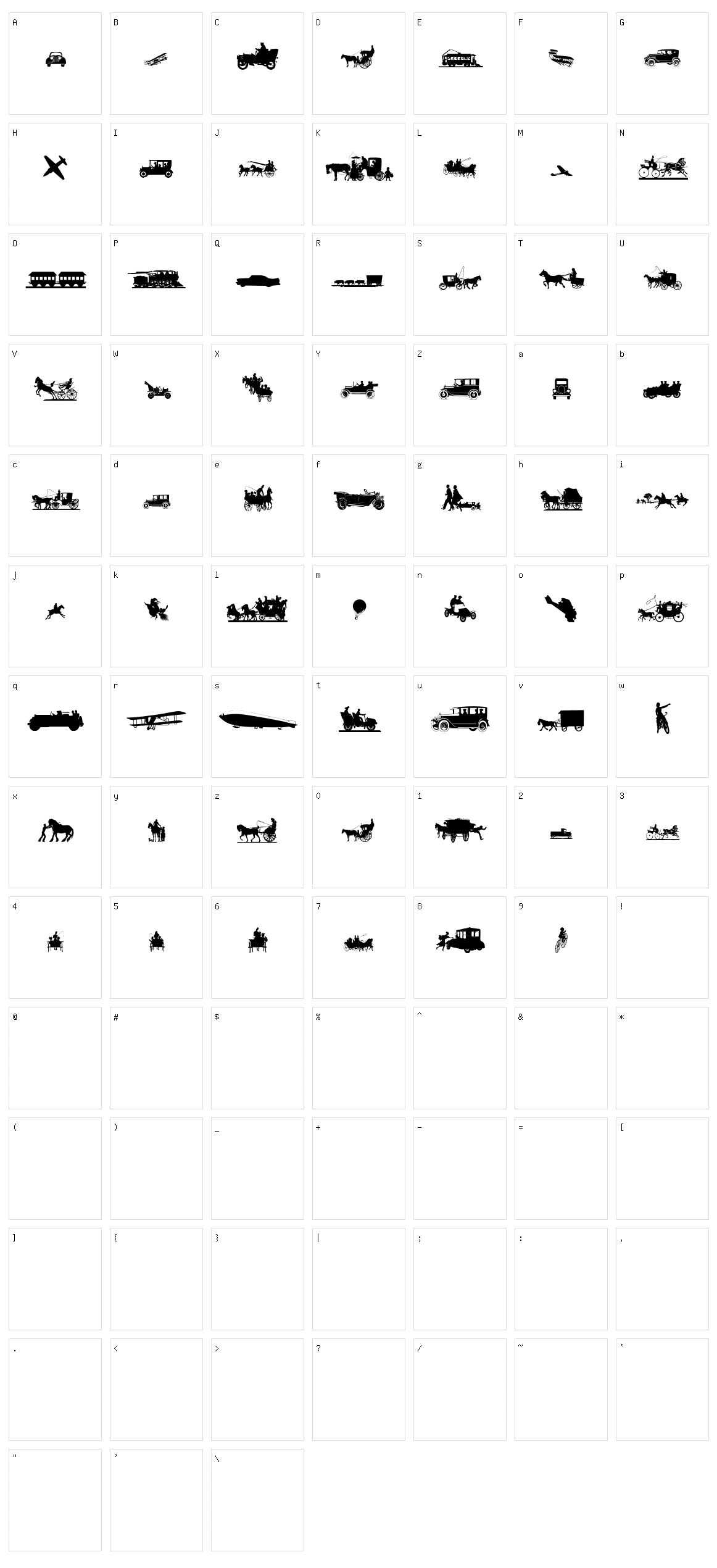 Transportation Dings Character Set