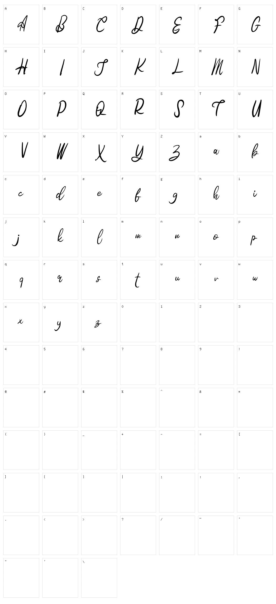 Hatedo Character Set