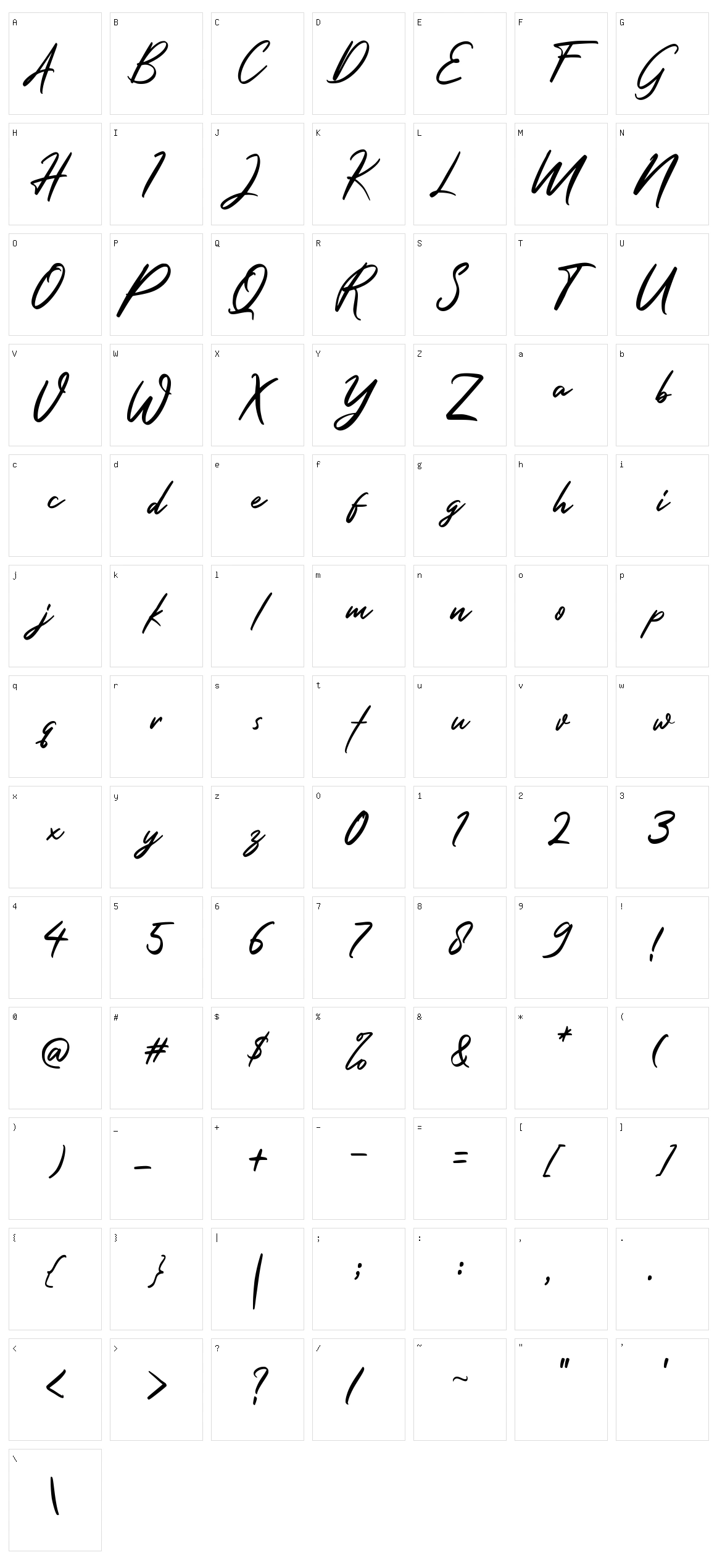Hayabuka Character Set