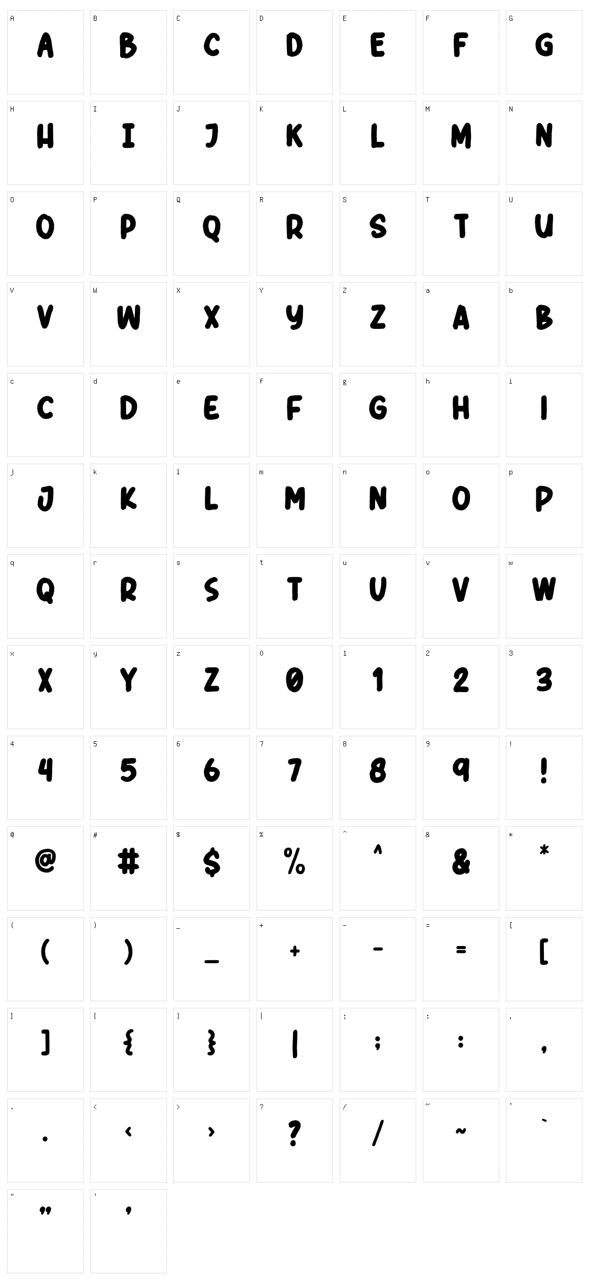 Header Marker Character Set