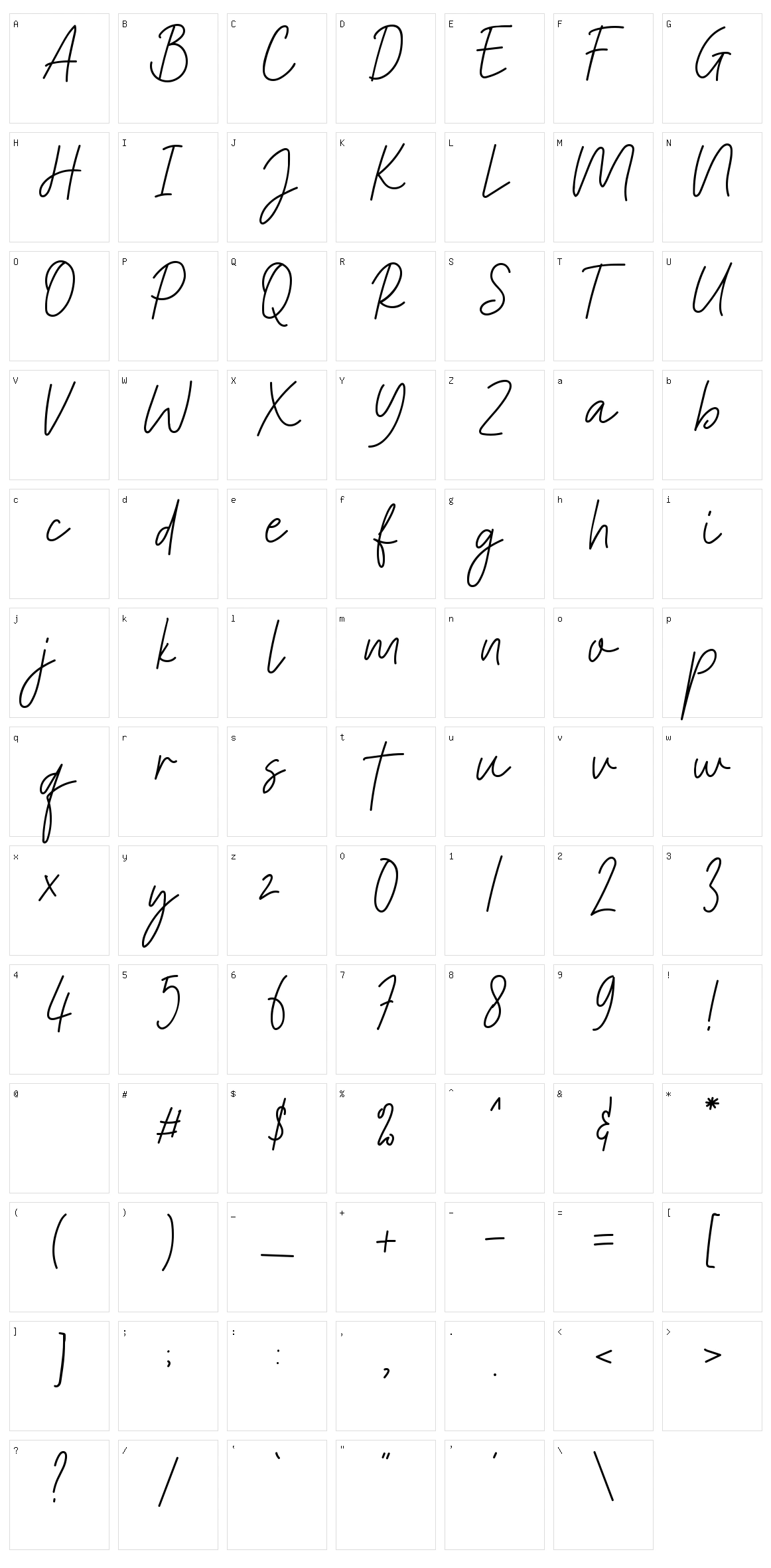 Heaternia Character Set
