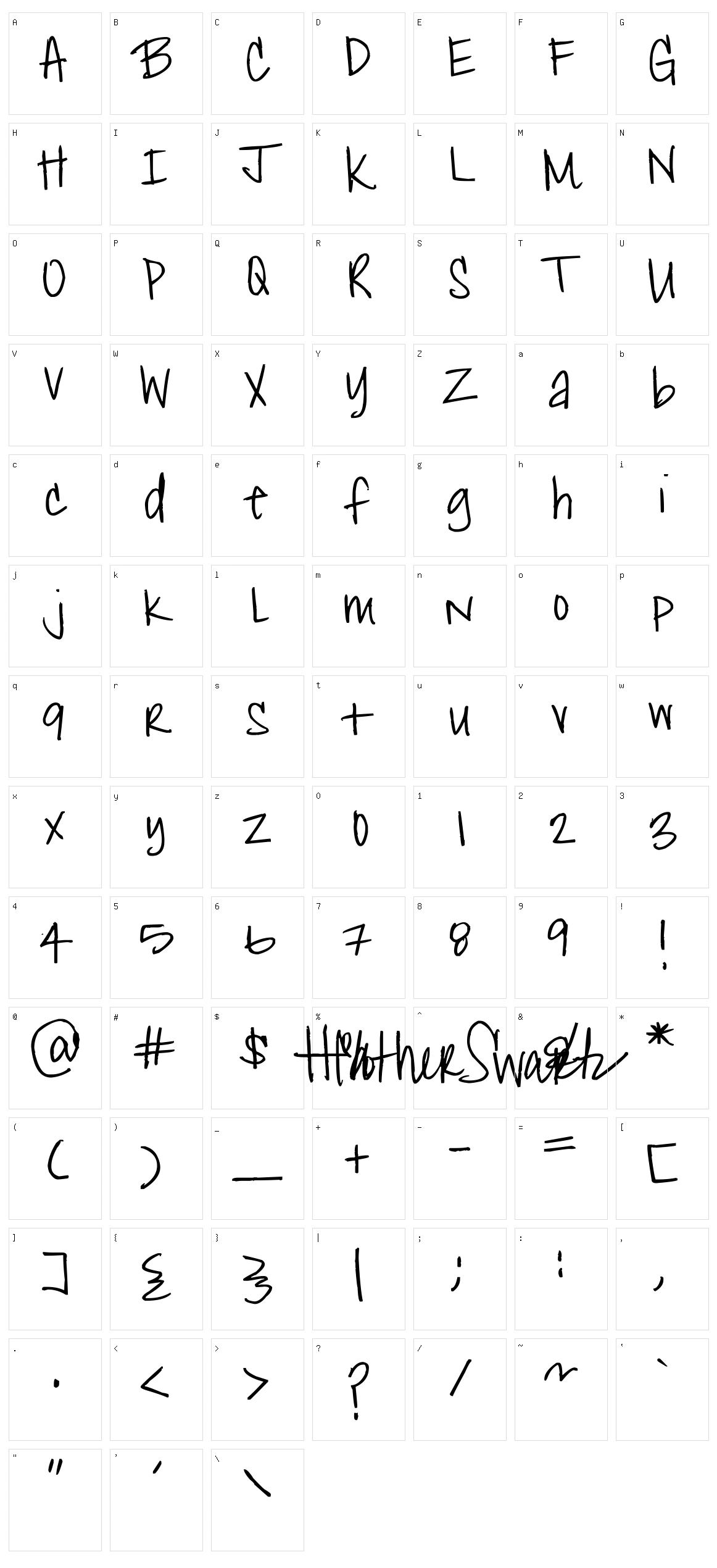 Heather Shibahn Character Set